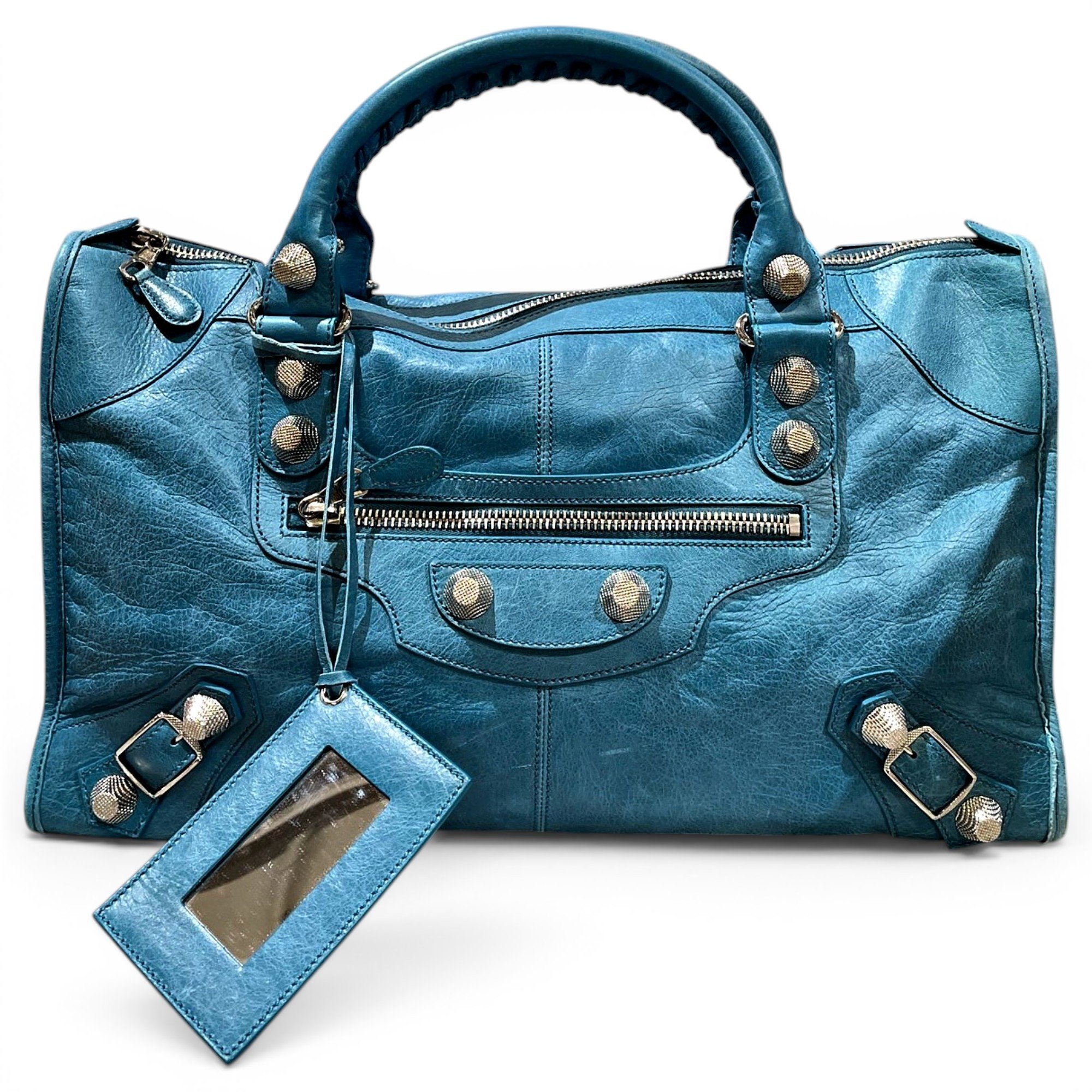 City leather handbag