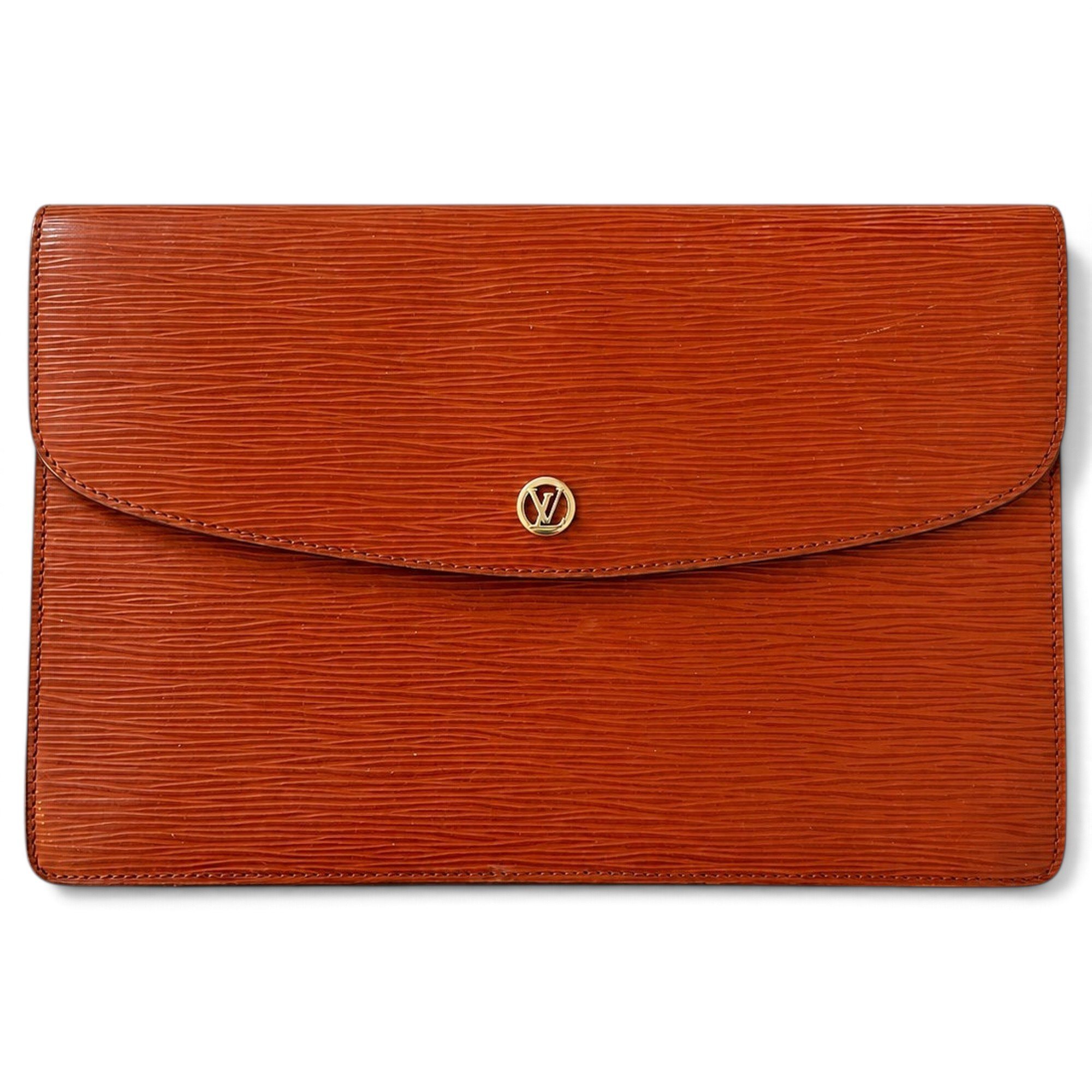 Leather clutch bag