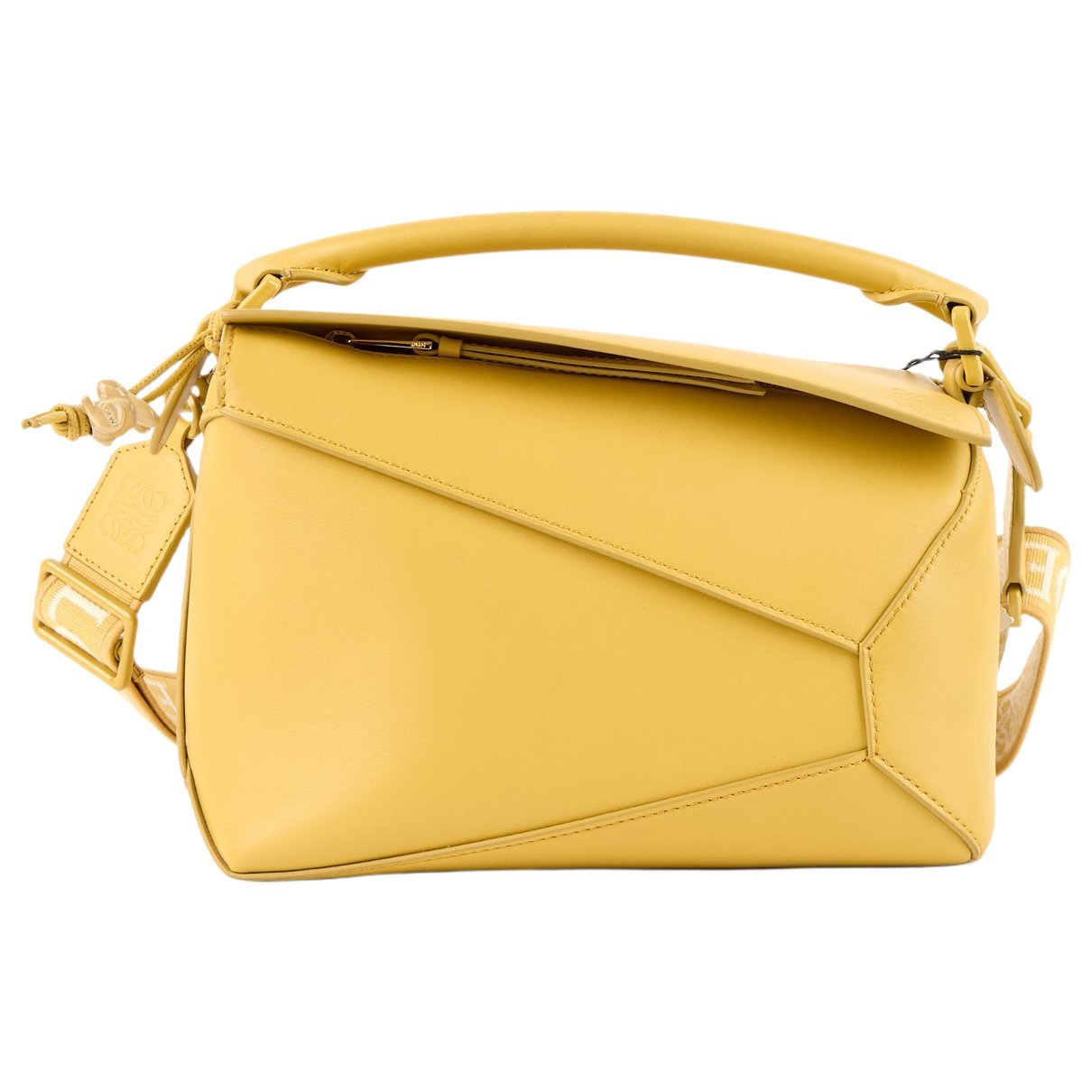 Puzzle leather handbag