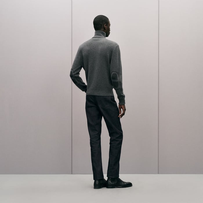 Anthracite "Maillon Chaine d'Ancre" Zipped Cashmere Jacket