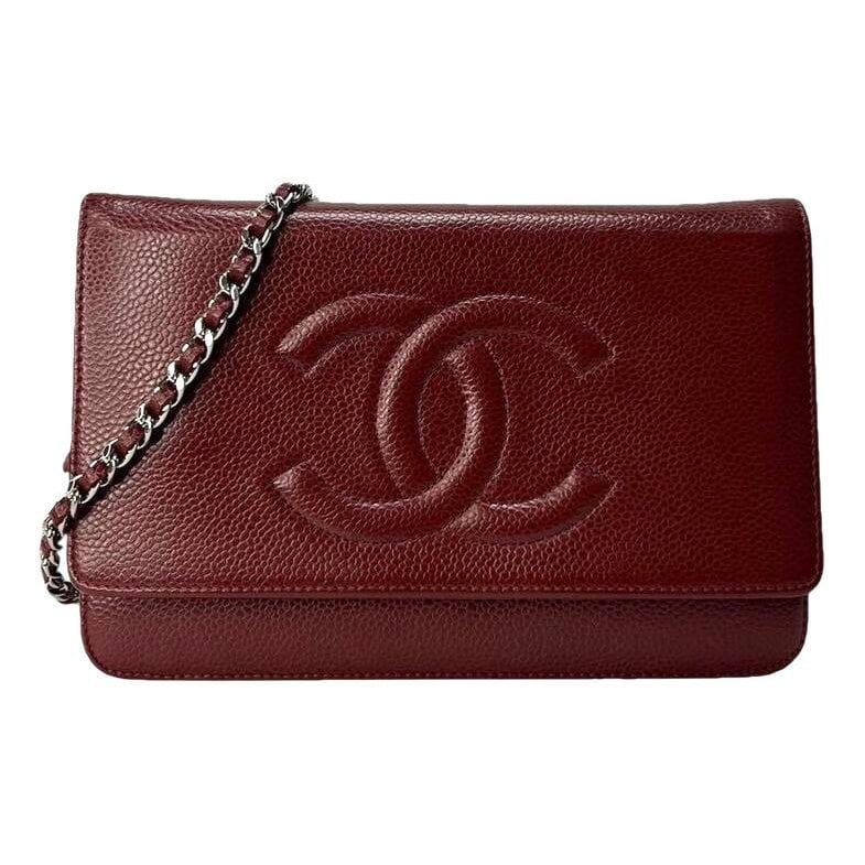 Wallet On Chain Double C leather crossbody bag