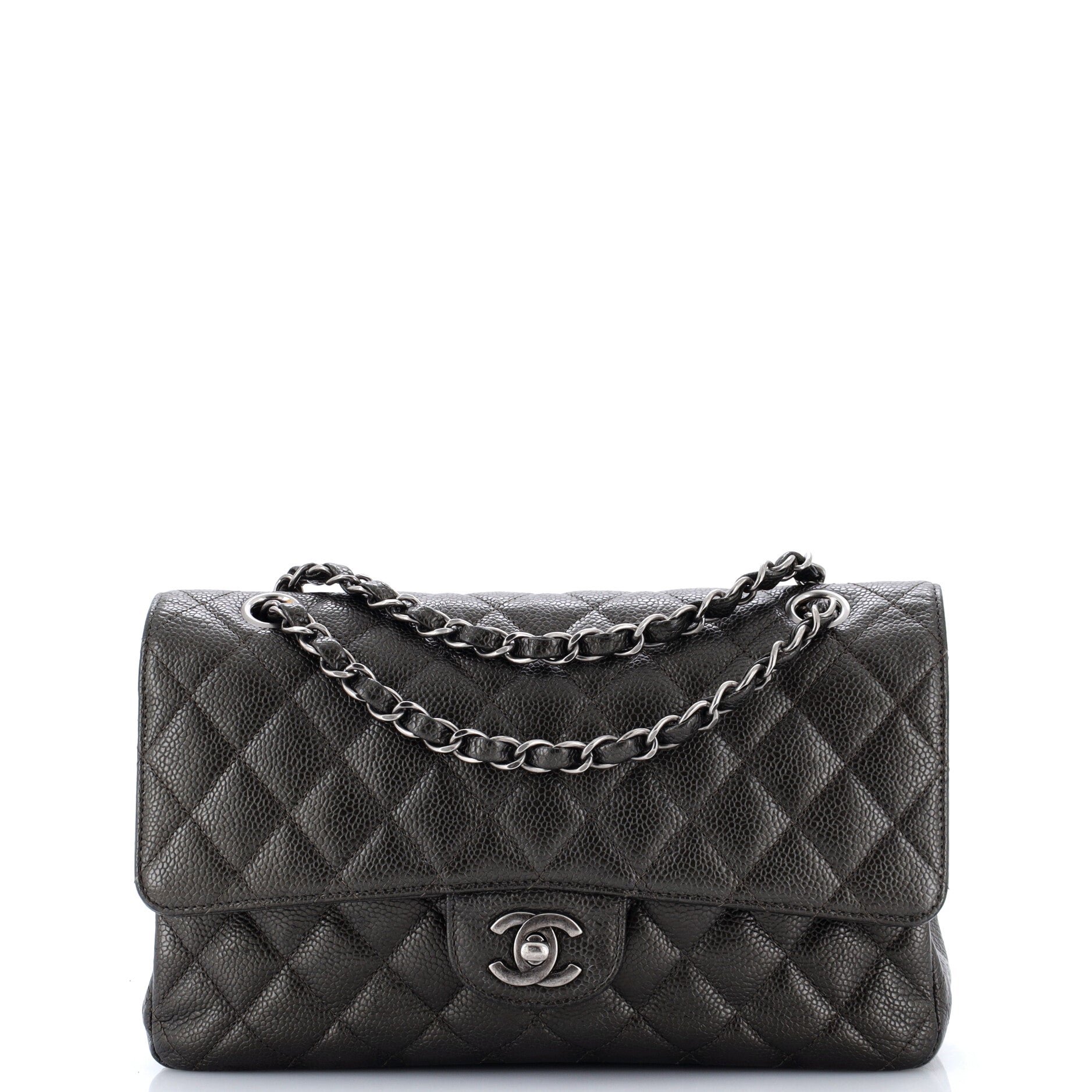 Classic Double Flap Bag Quilted Caviar Medium