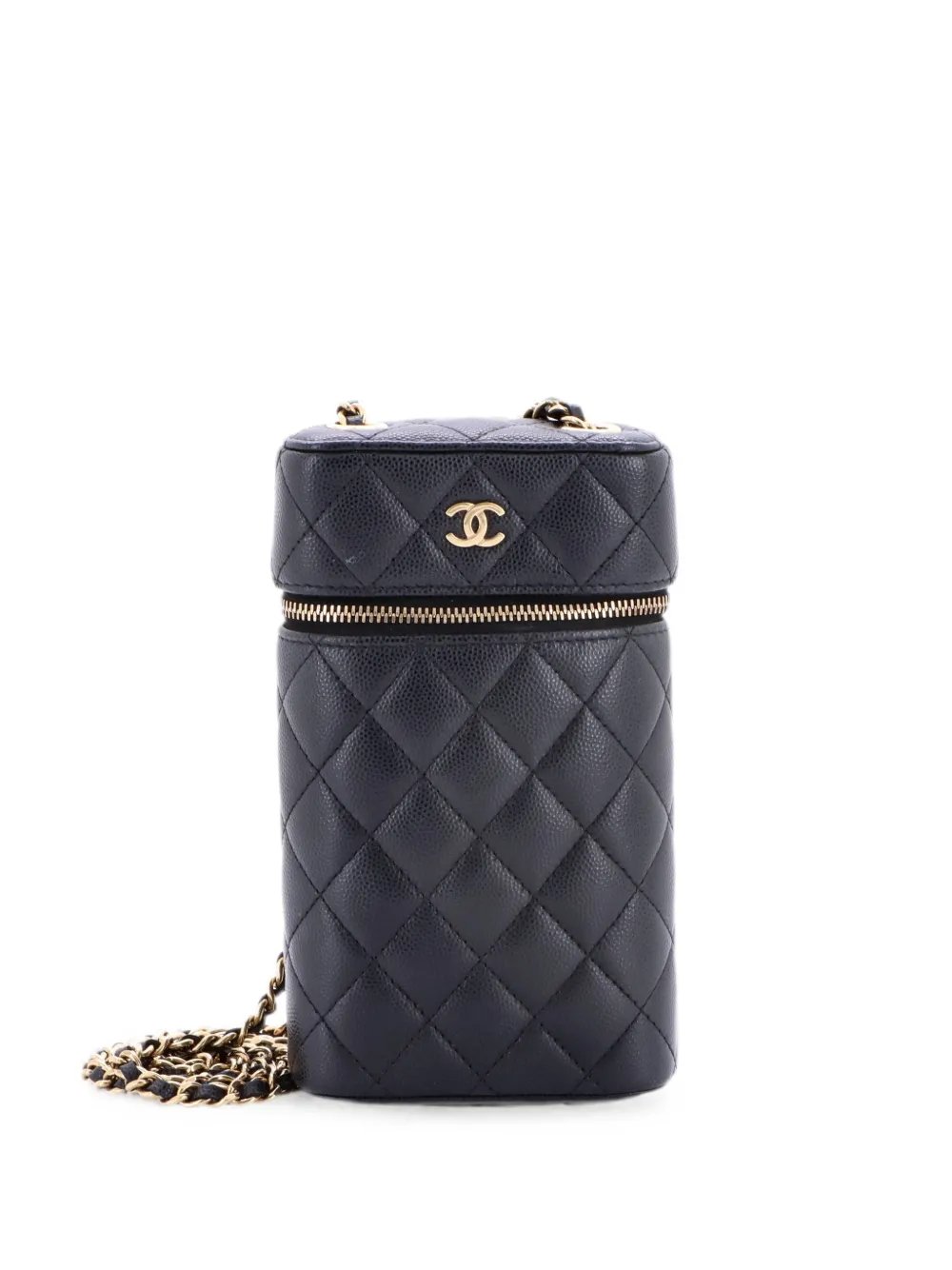 Classic Vanity Phone Holder with Chain Quilted Caviar clutch bag