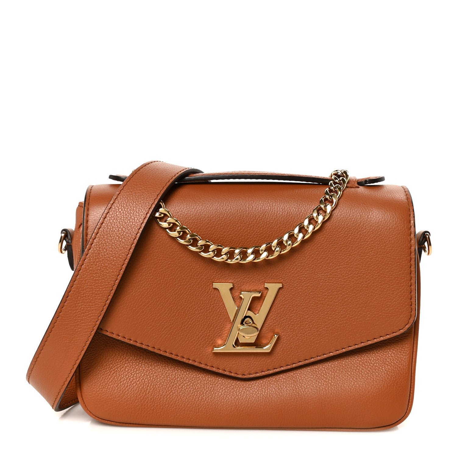Louis Vuitton Grained Calfskin Lockme Oxford Cognac