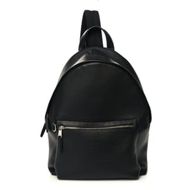 Mulberry Grain Calfskin Zipped Backpack Black