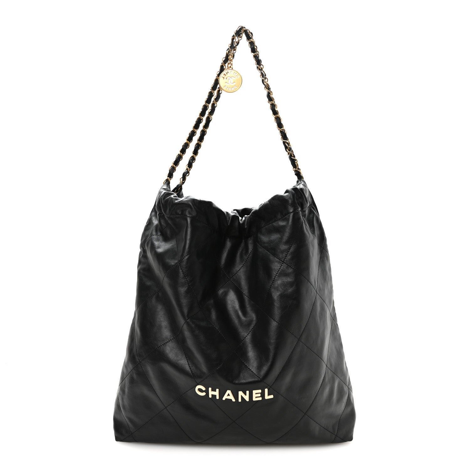 Chanel Calfskin Quilted Large Chanel 22 Black White