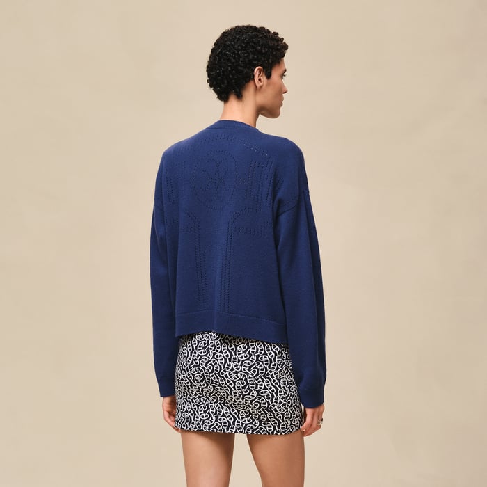 Bleu Outremer Cashmere Long-sleeve Cardigan