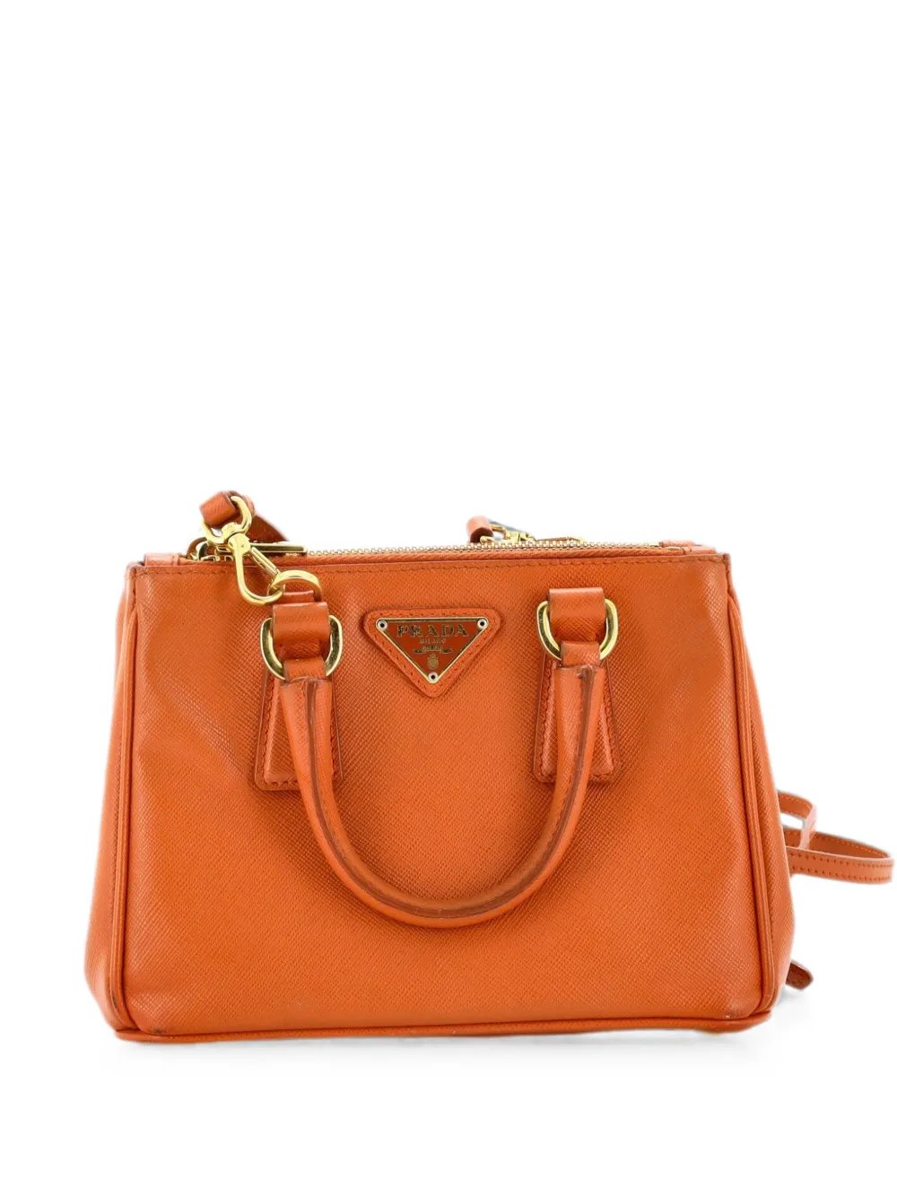 Double Zip Lux Tote Saffiano Leather Mini satchel