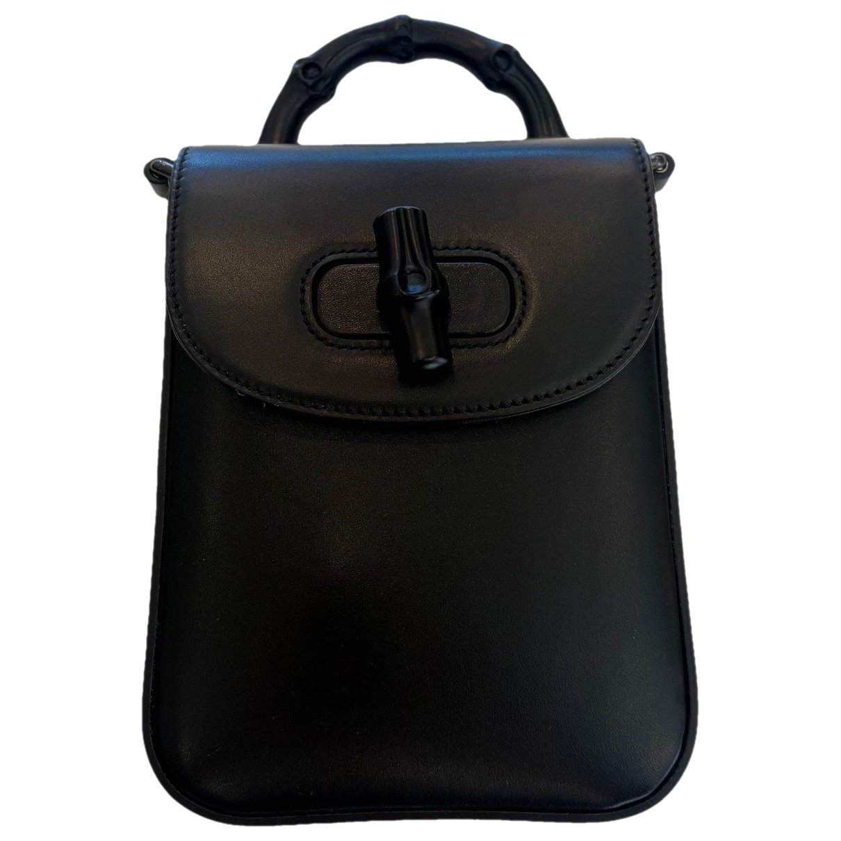 Convertible Bamboo Top Handle leather crossbody bag