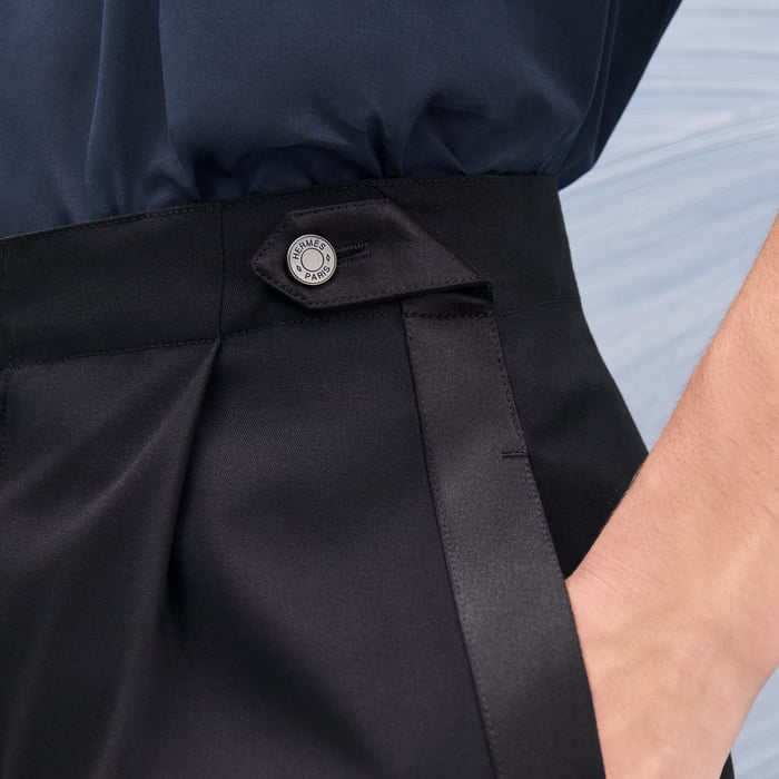 Noir "Pique Plie Satin" Malibu Shorts