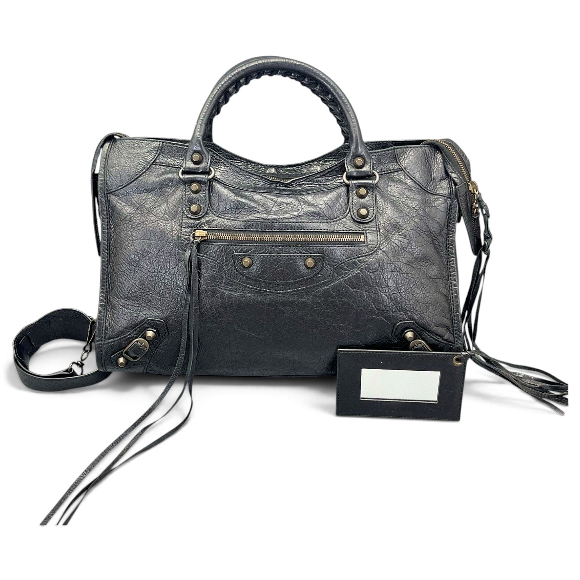 City leather handbag