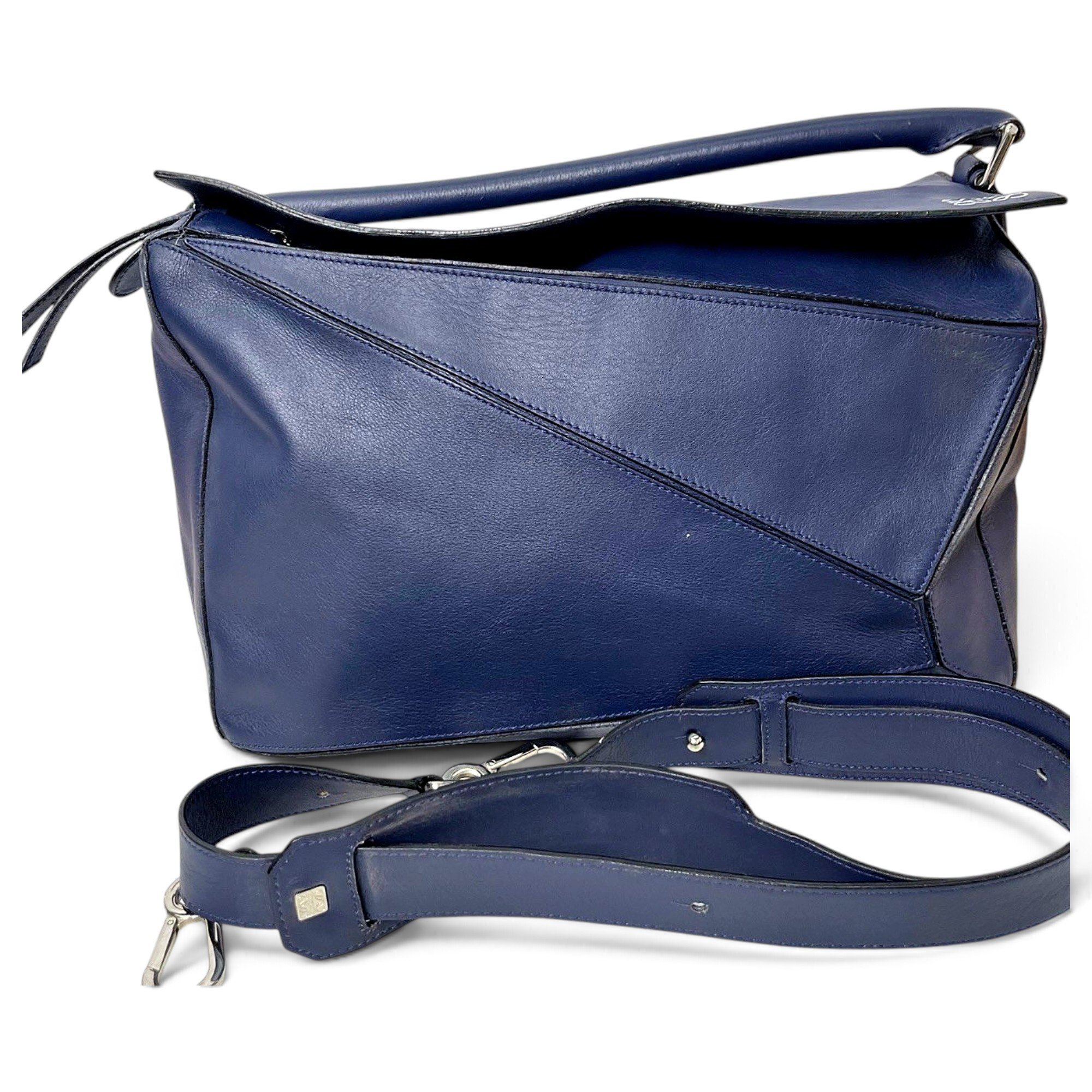 Puzzle leather handbag