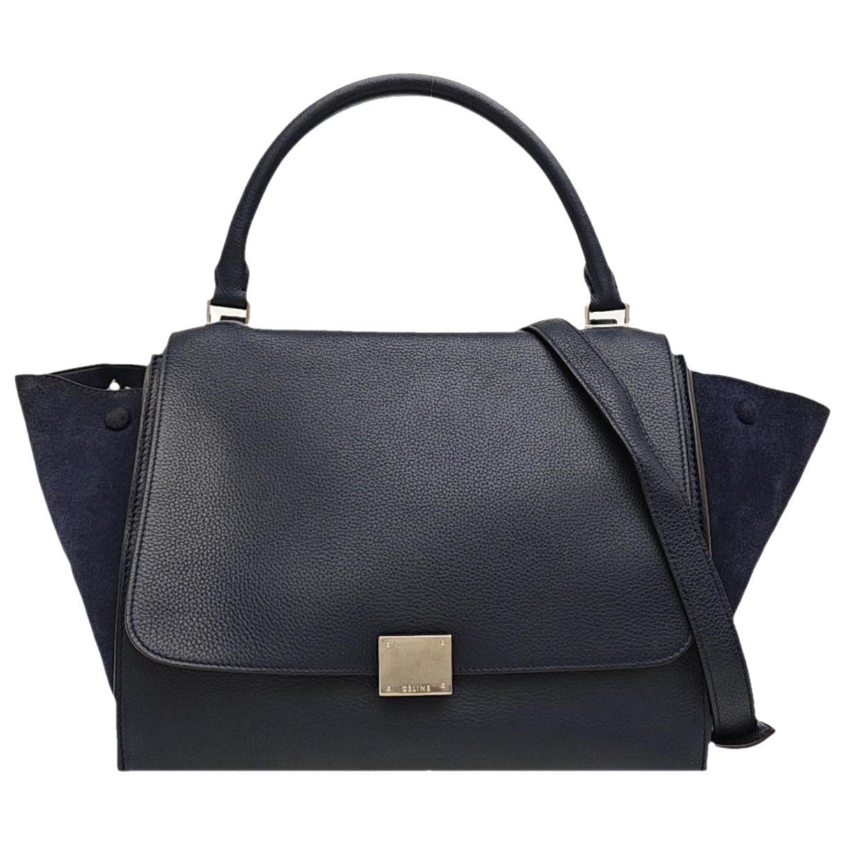 Trapèze leather handbag
