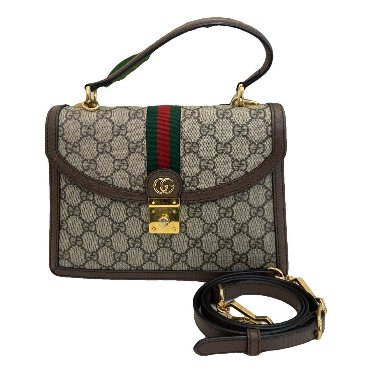 Ophidia Flap Top Handle leather handbag