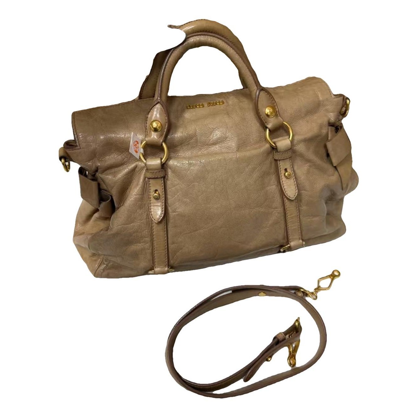 Bow bag leather bag