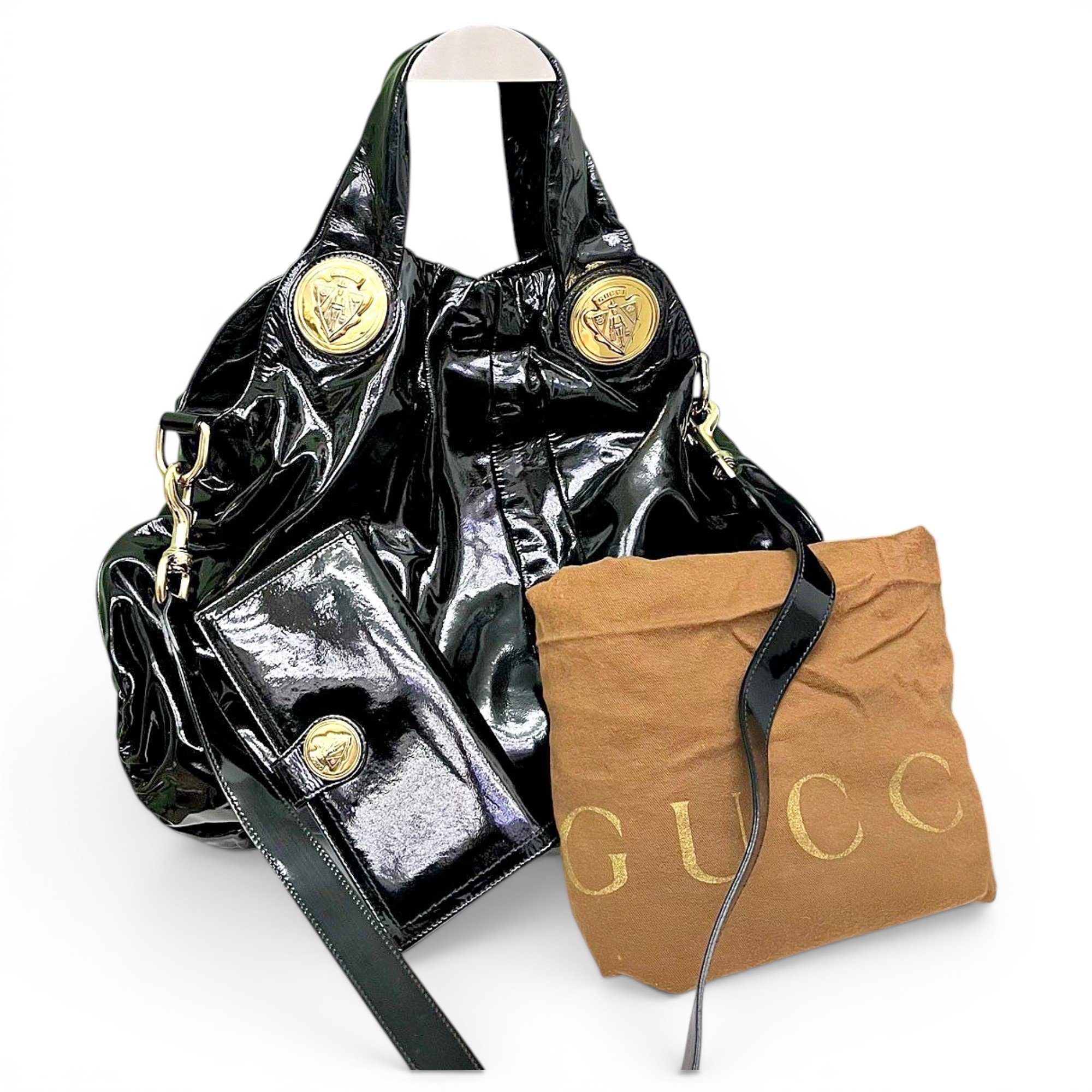 Patent leather handbag