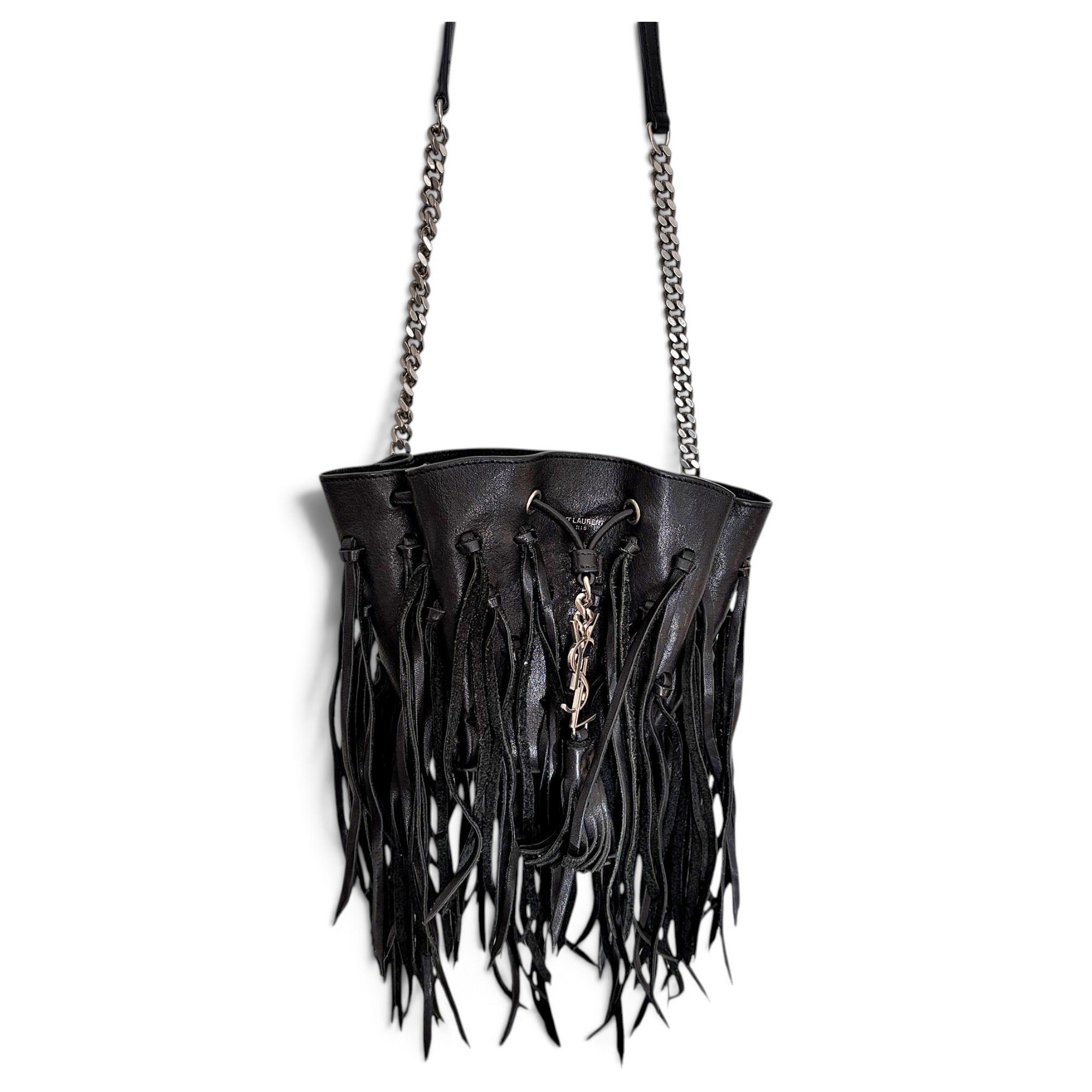 Monogram bucket leather bag