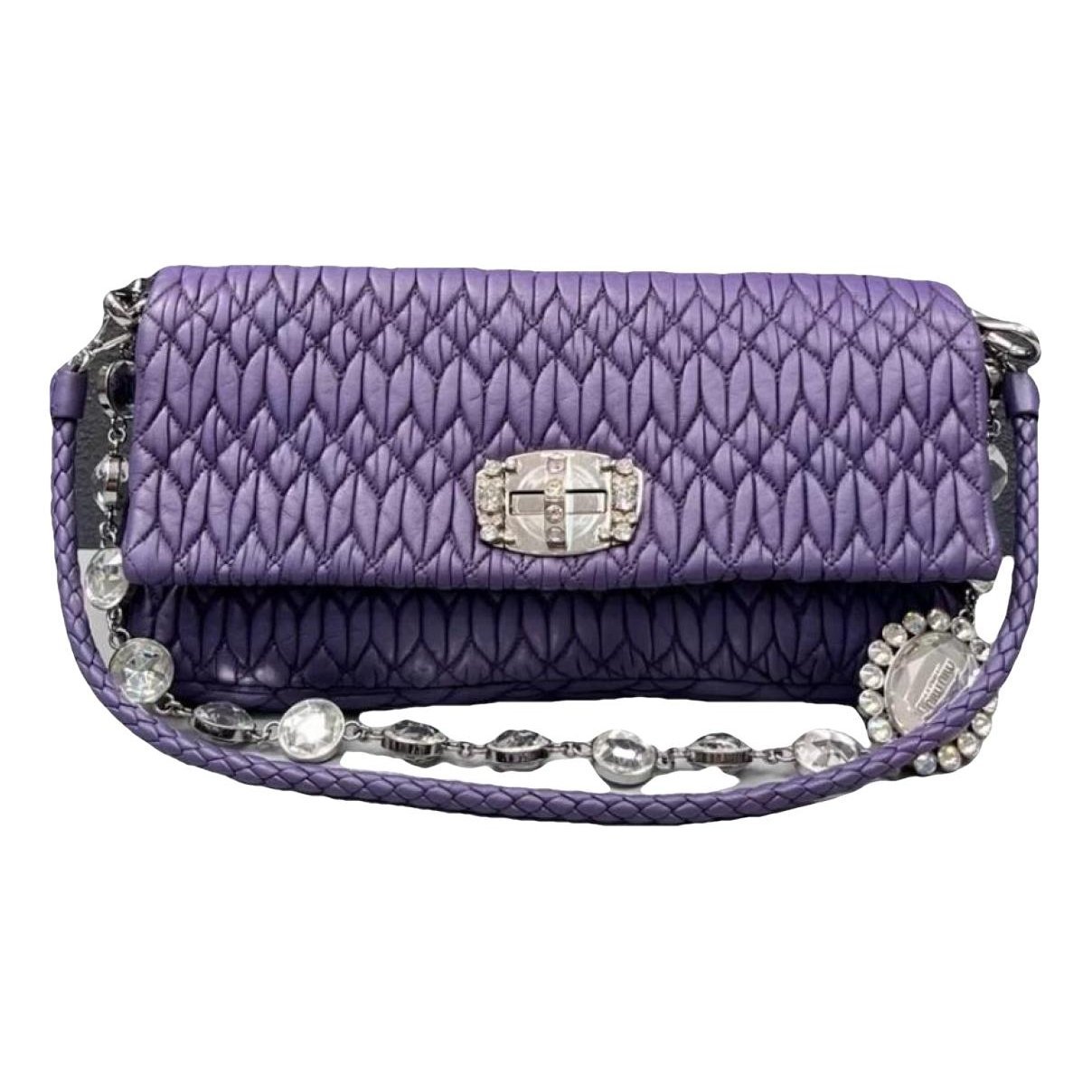Miu Crystal leather handbag
