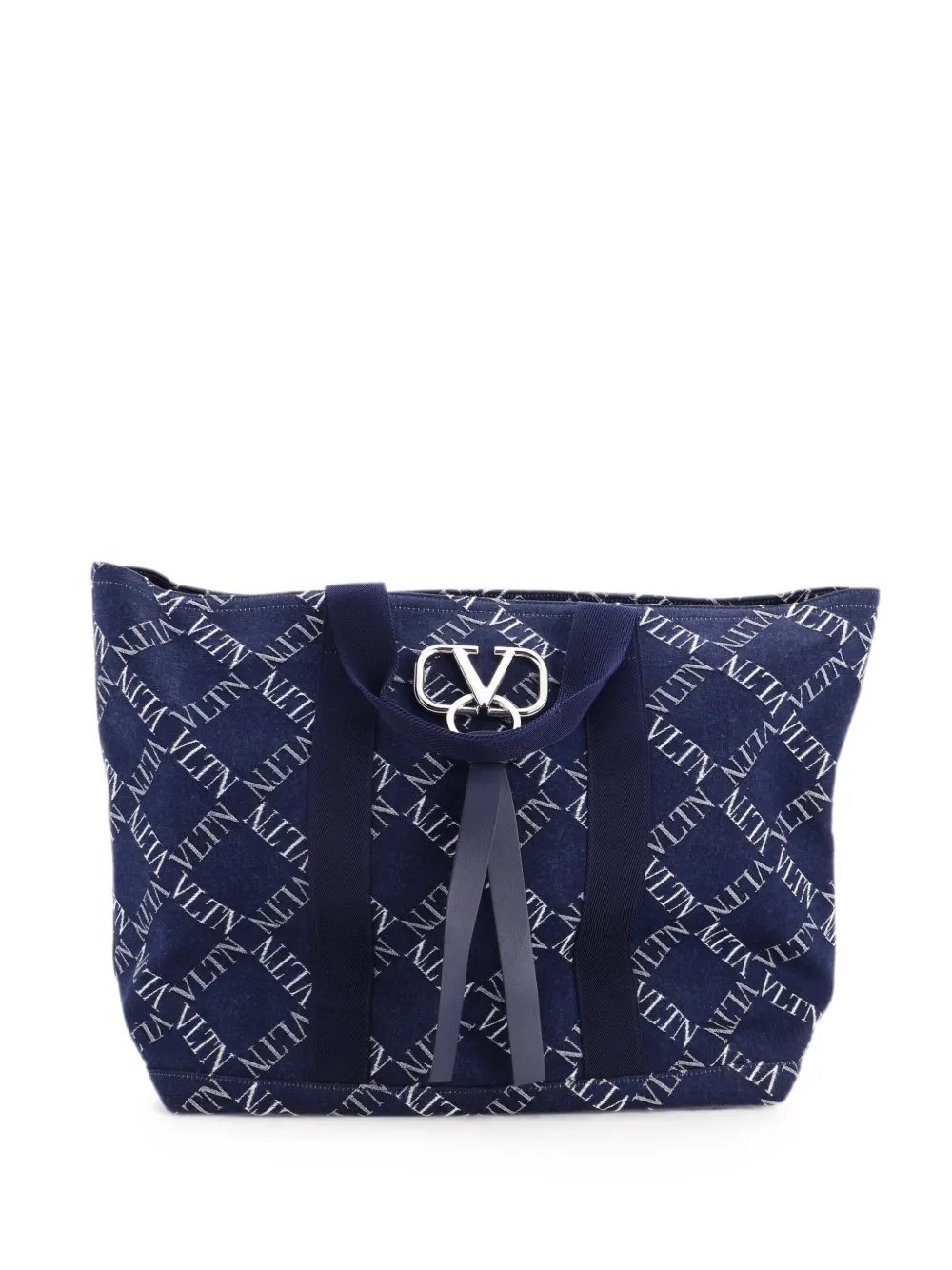 VRing Printed Denim Large tote bag