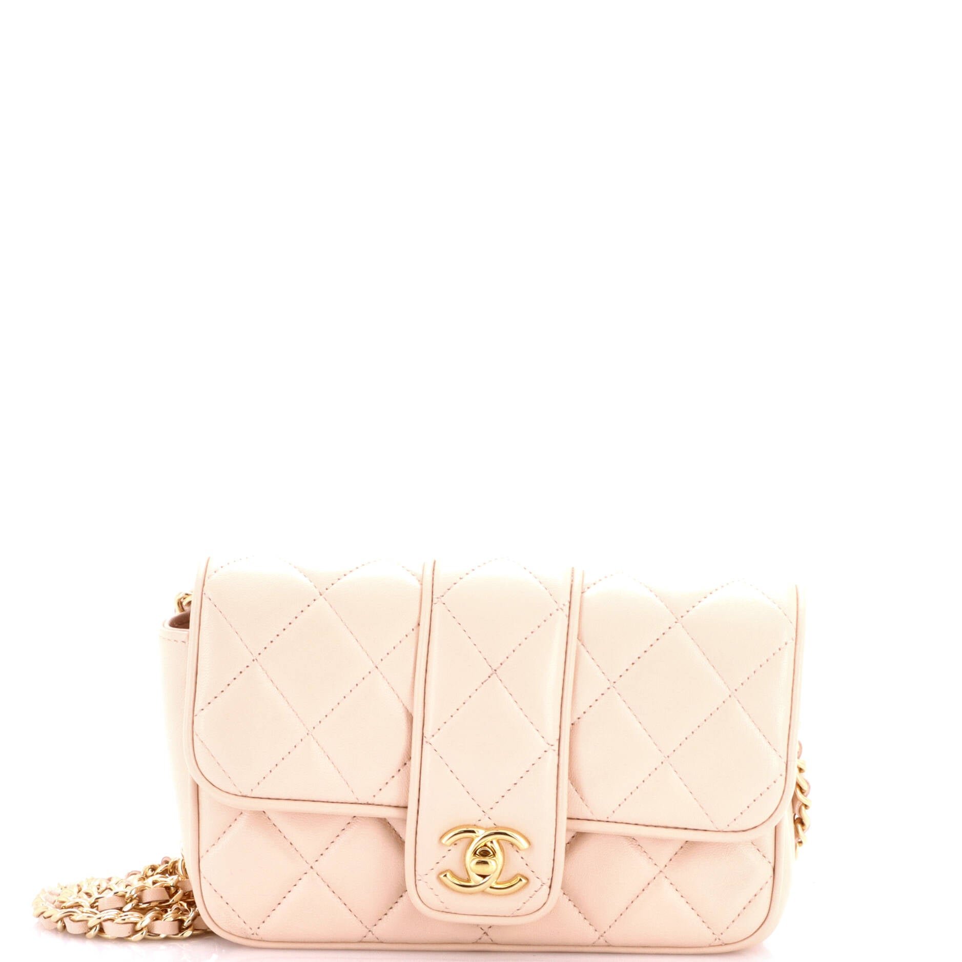 CC Tab Flap Shoulder Bag Quilted Lambskin Mini