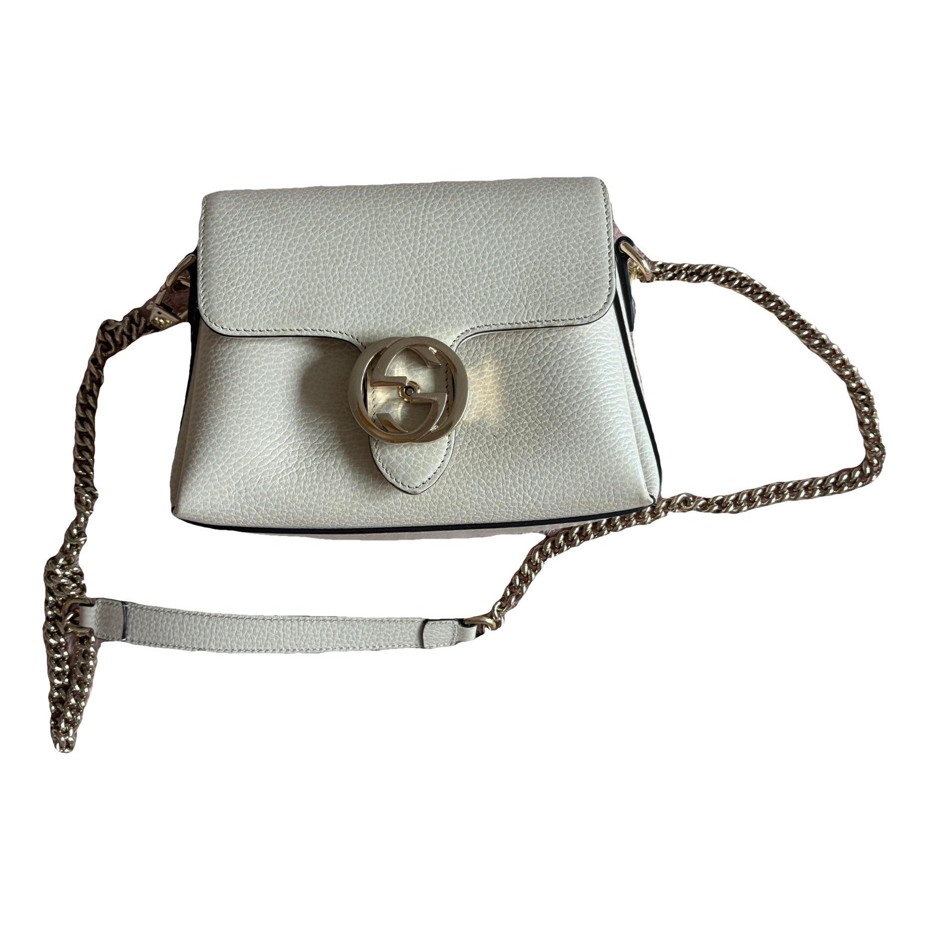 Interlocking leather handbag