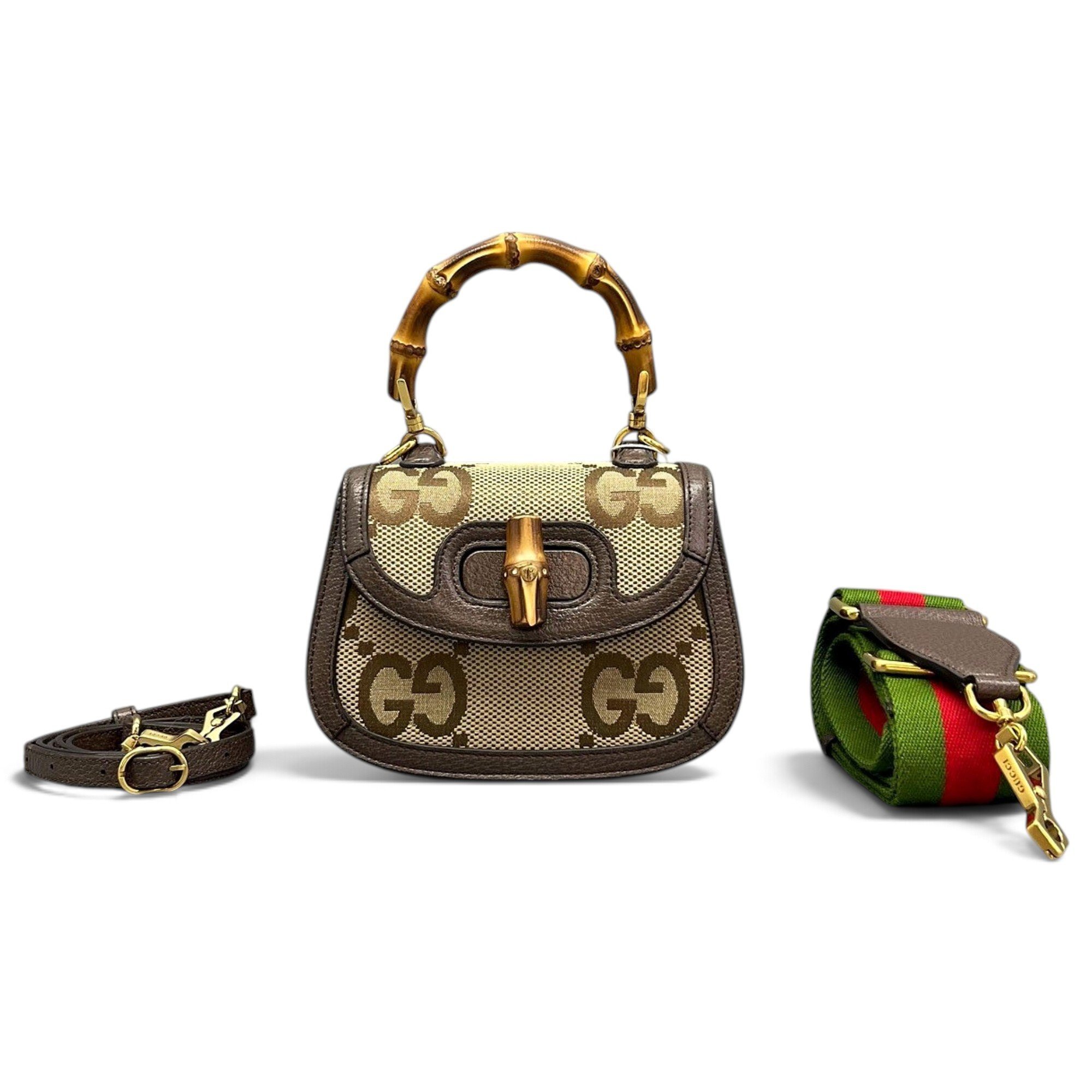 Convertible Bamboo Top Handle leather handbag