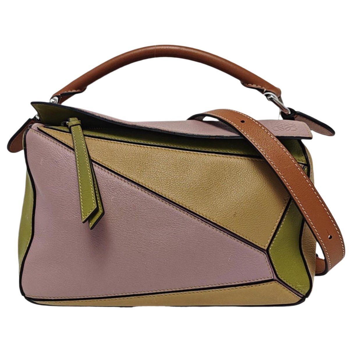 Puzzle leather crossbody bag