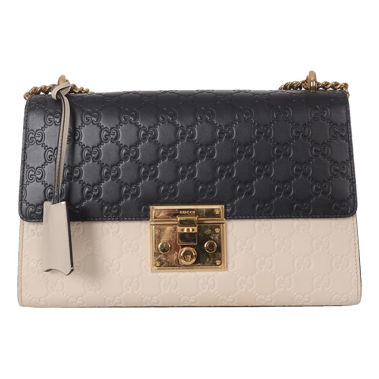 Padlock leather handbag