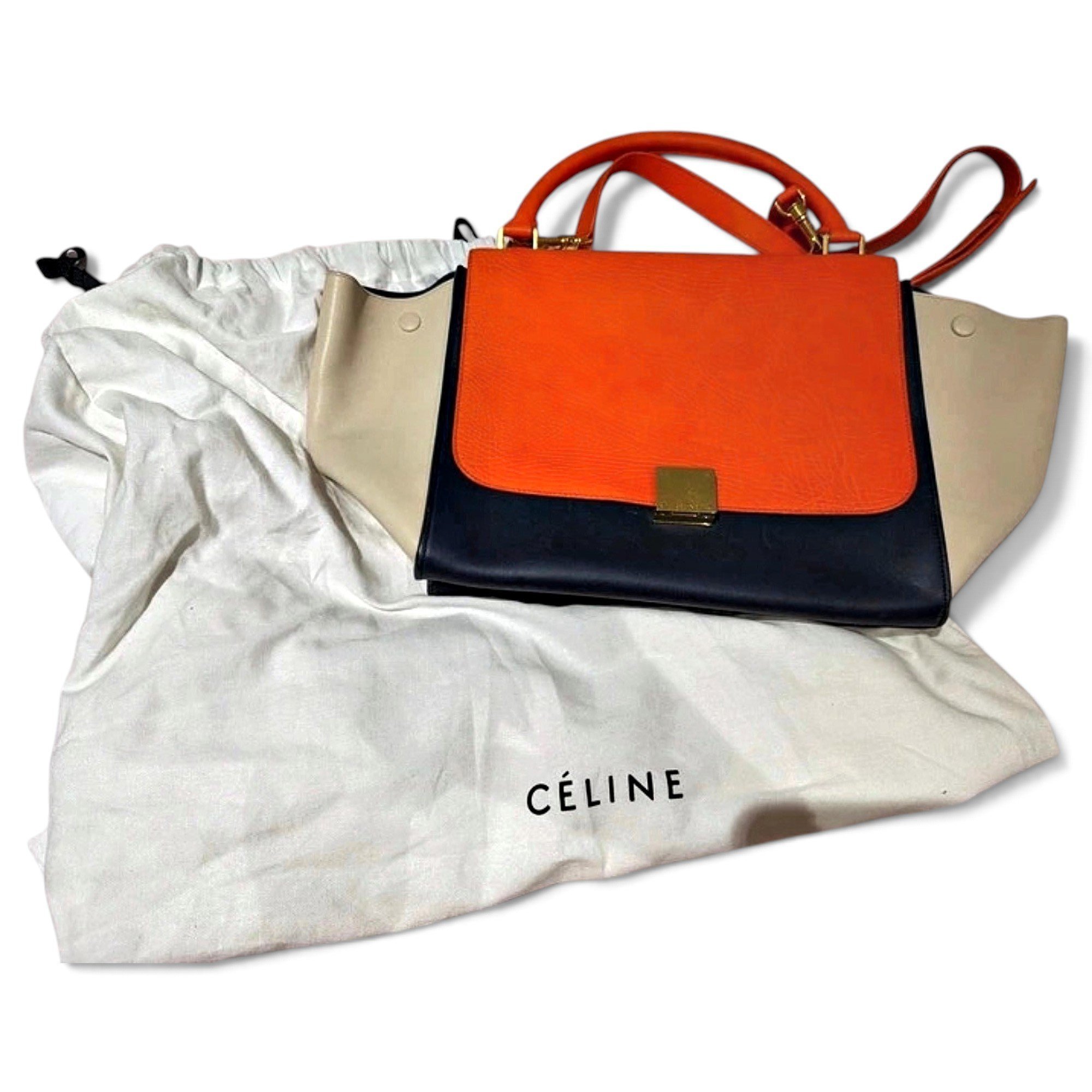 Trapèze leather handbag