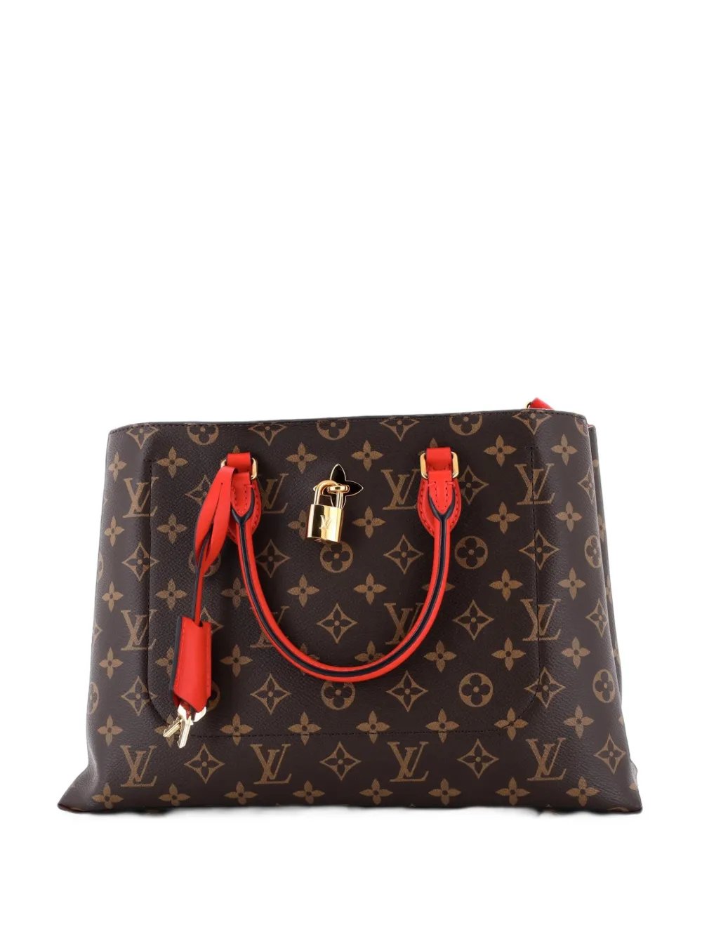 Flower Monogram Canvas with Leather tote bag