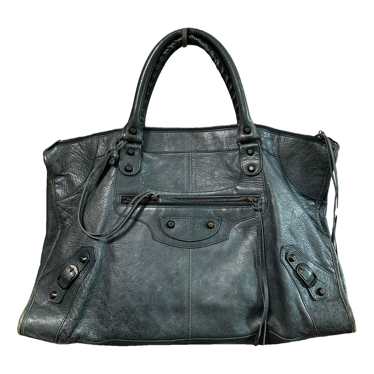 Work leather handbag