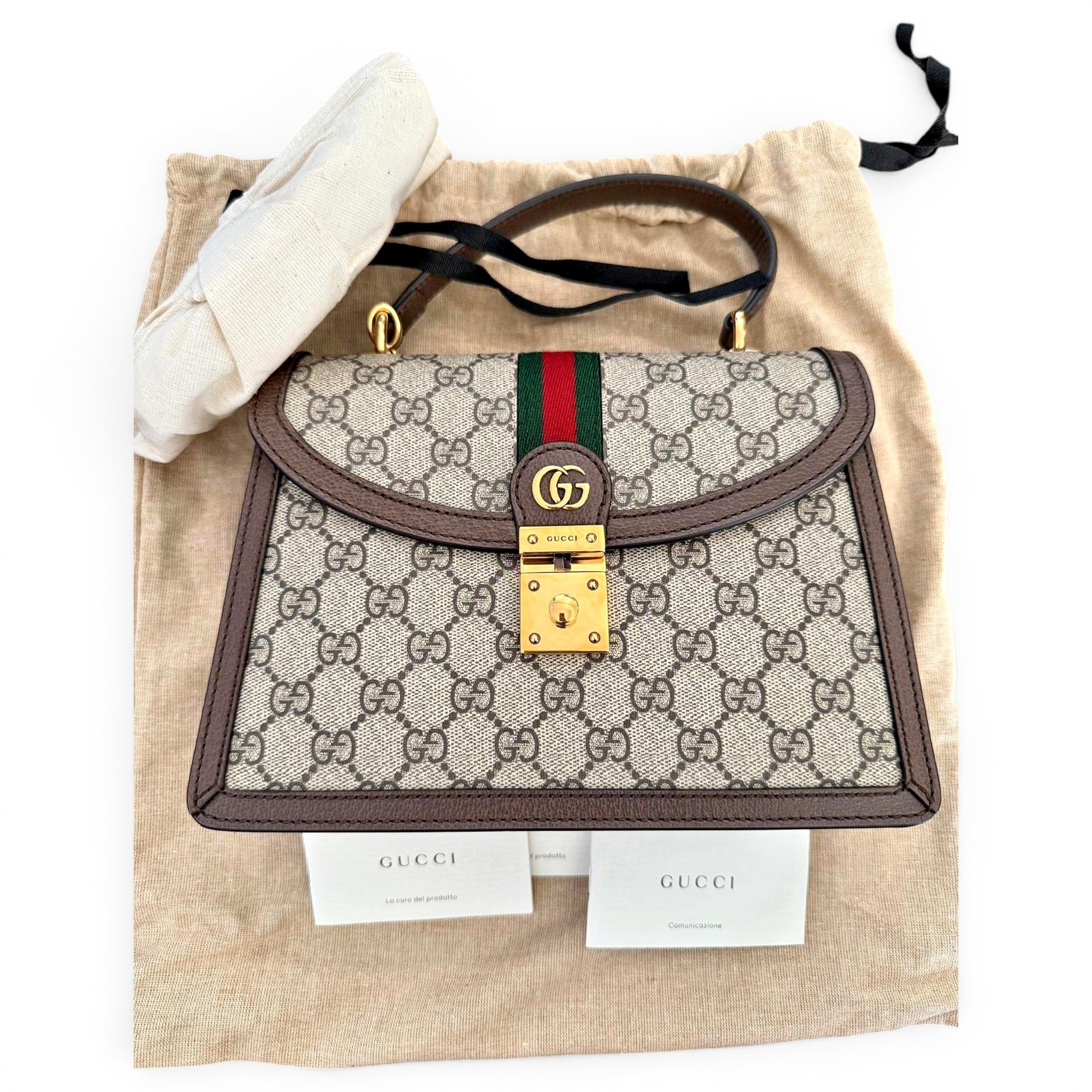 Ophidia Flap Top Handle cloth handbag