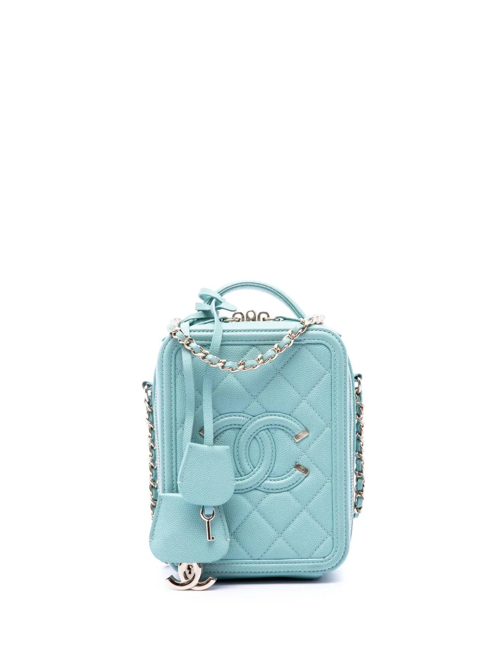 2019 Caviar CC Filigree Vertical Vanity Case satchel