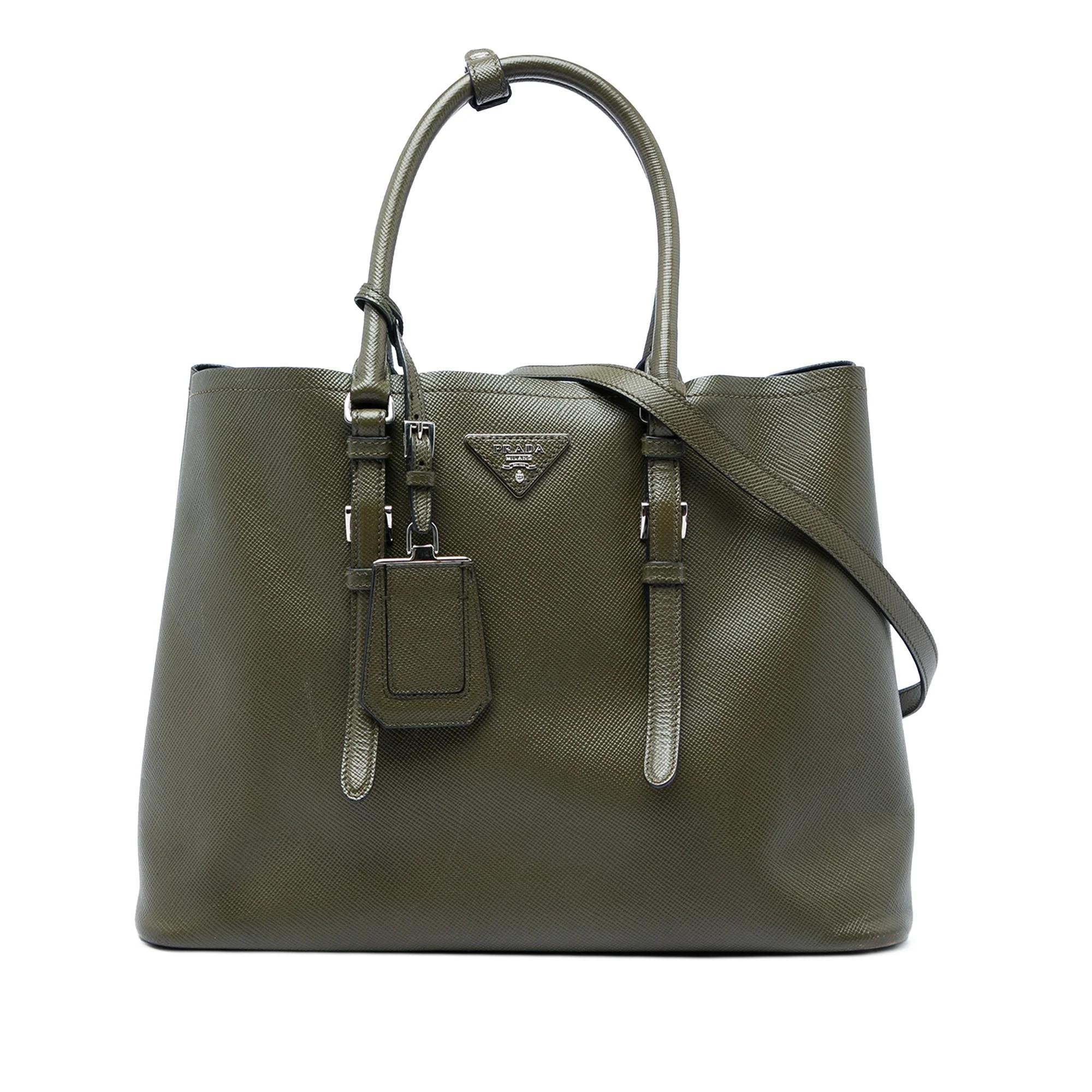 Double leather handbag