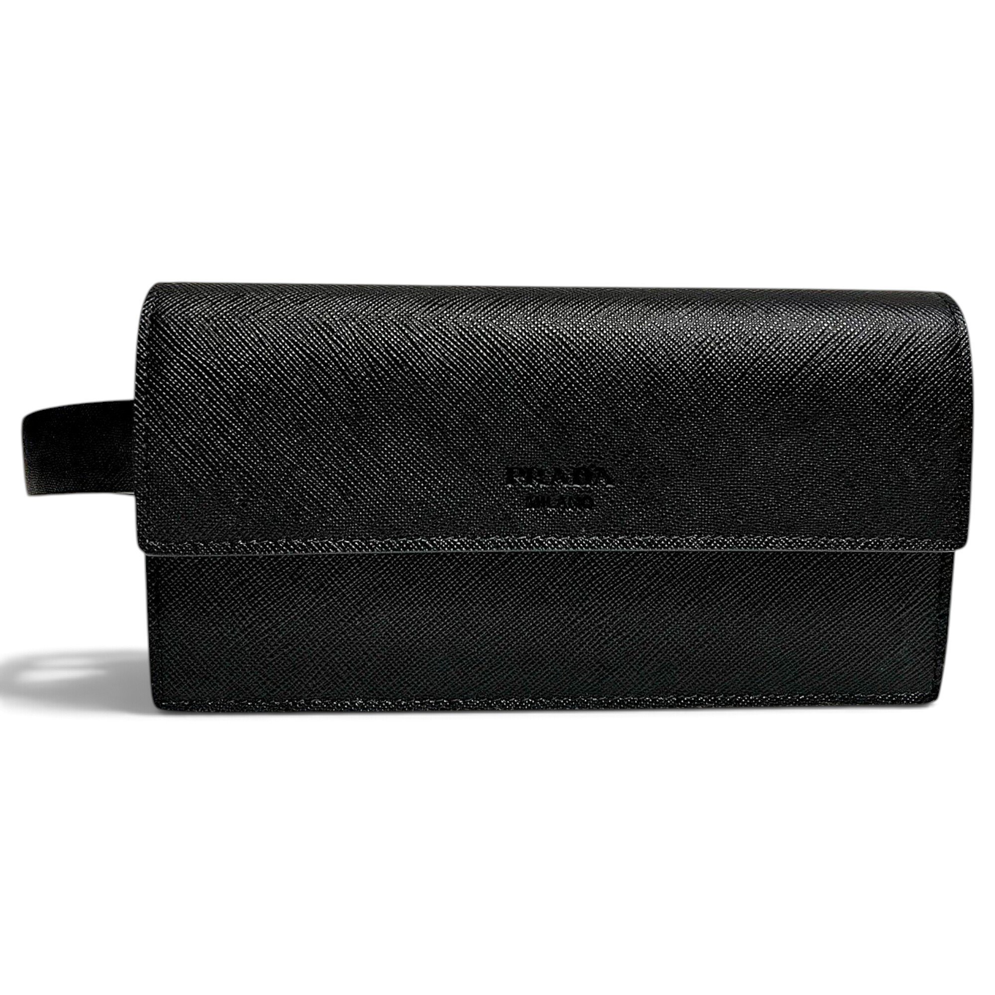 Leather clutch bag