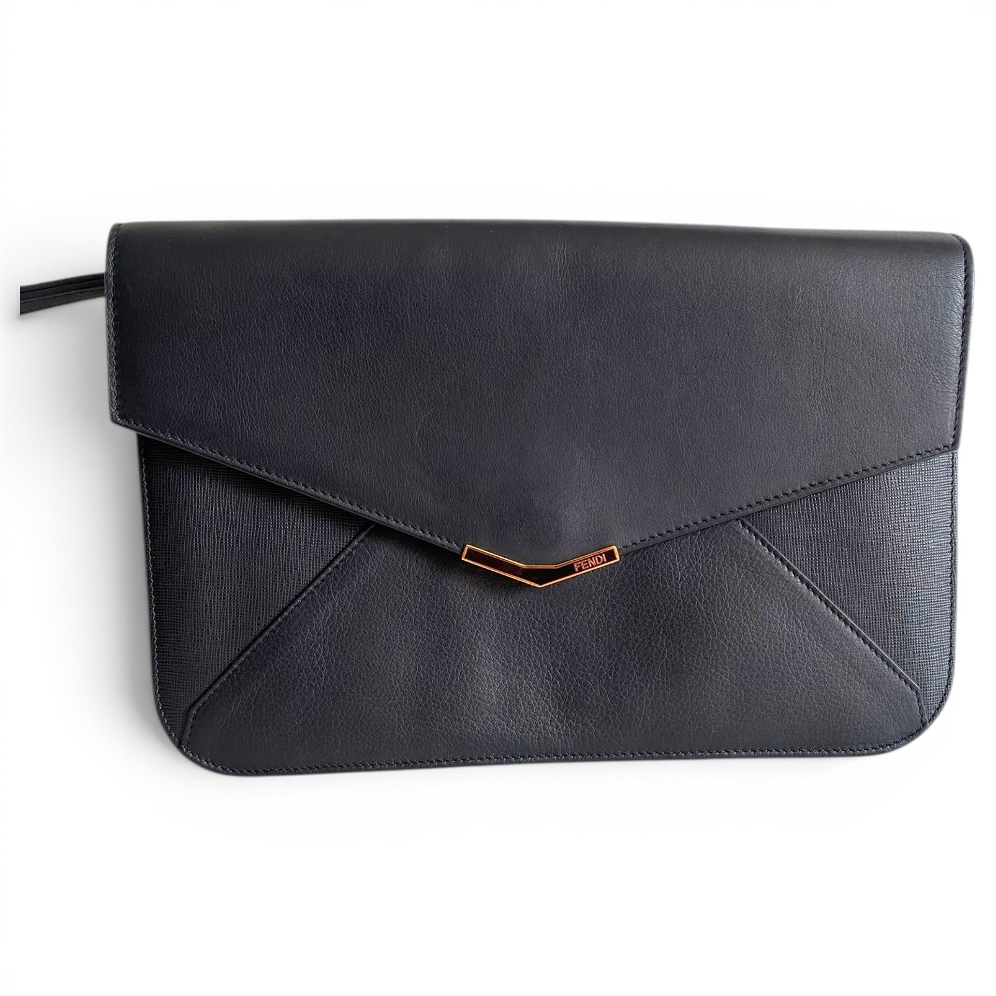 Leather clutch bag