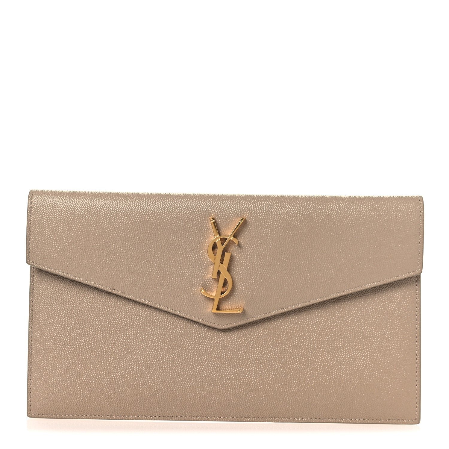 Saint Laurent Grain De Poudre Uptown Pouch Dark Beige