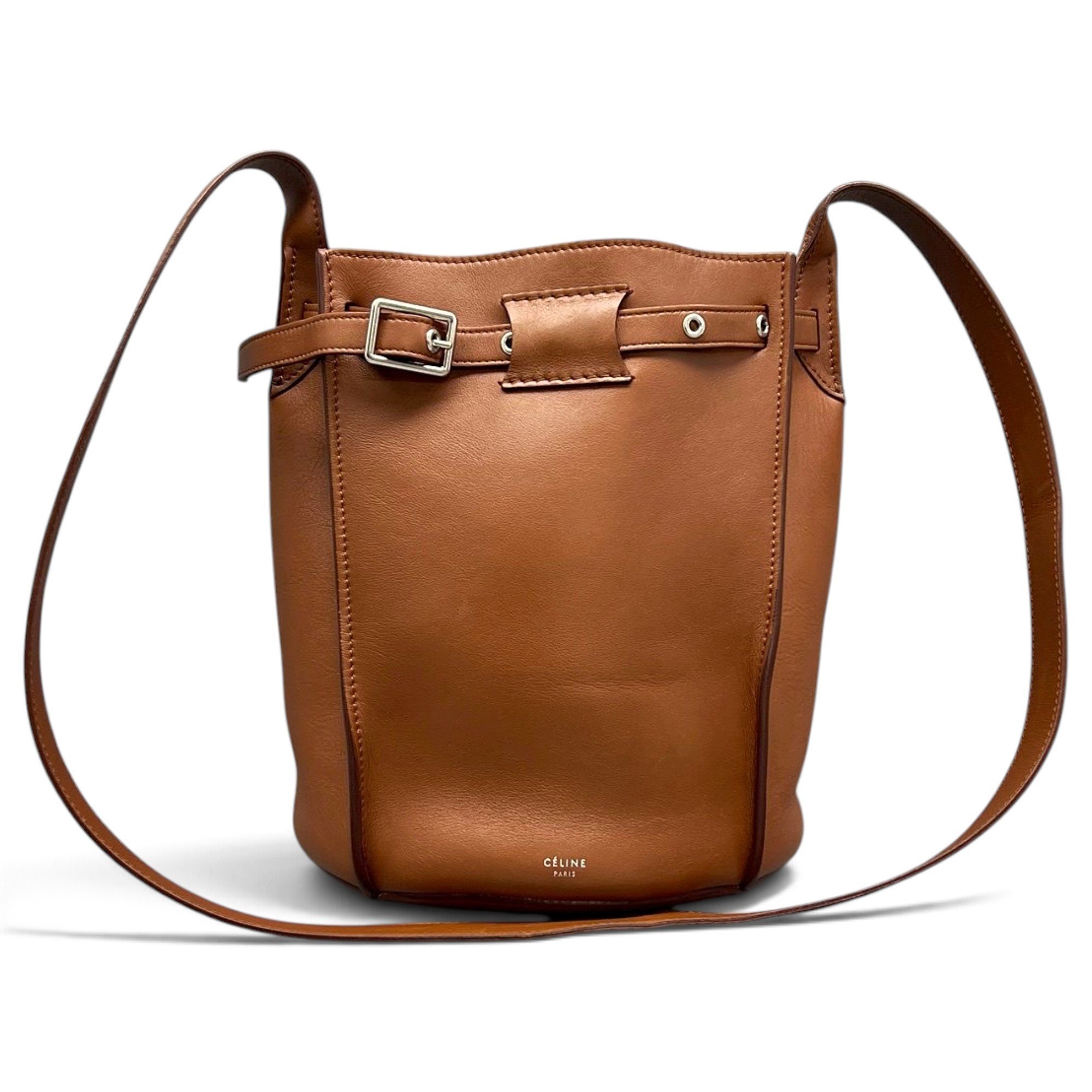Clasp Bucket leather crossbody bag