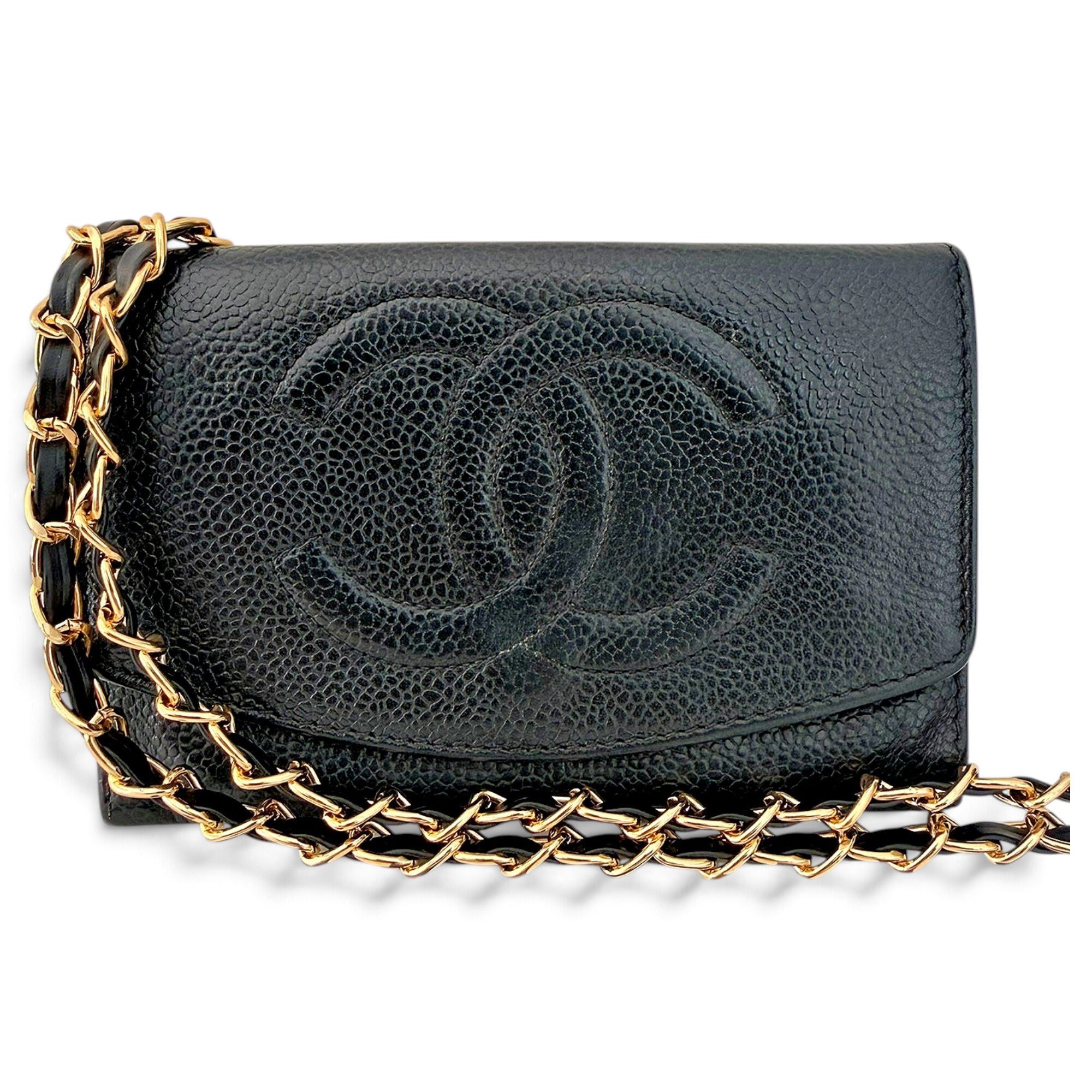 Wallet On Chain Double C leather crossbody bag
