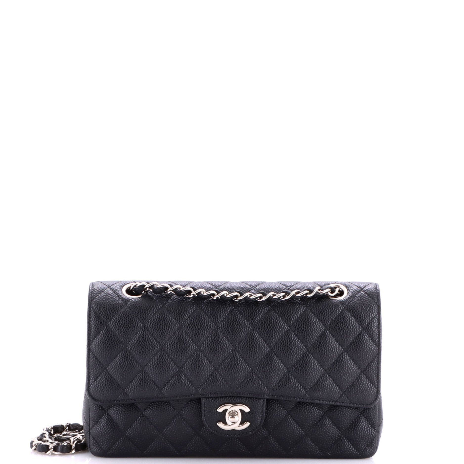 Chanel Classic Double Flap Bag Quilted Caviar Medium