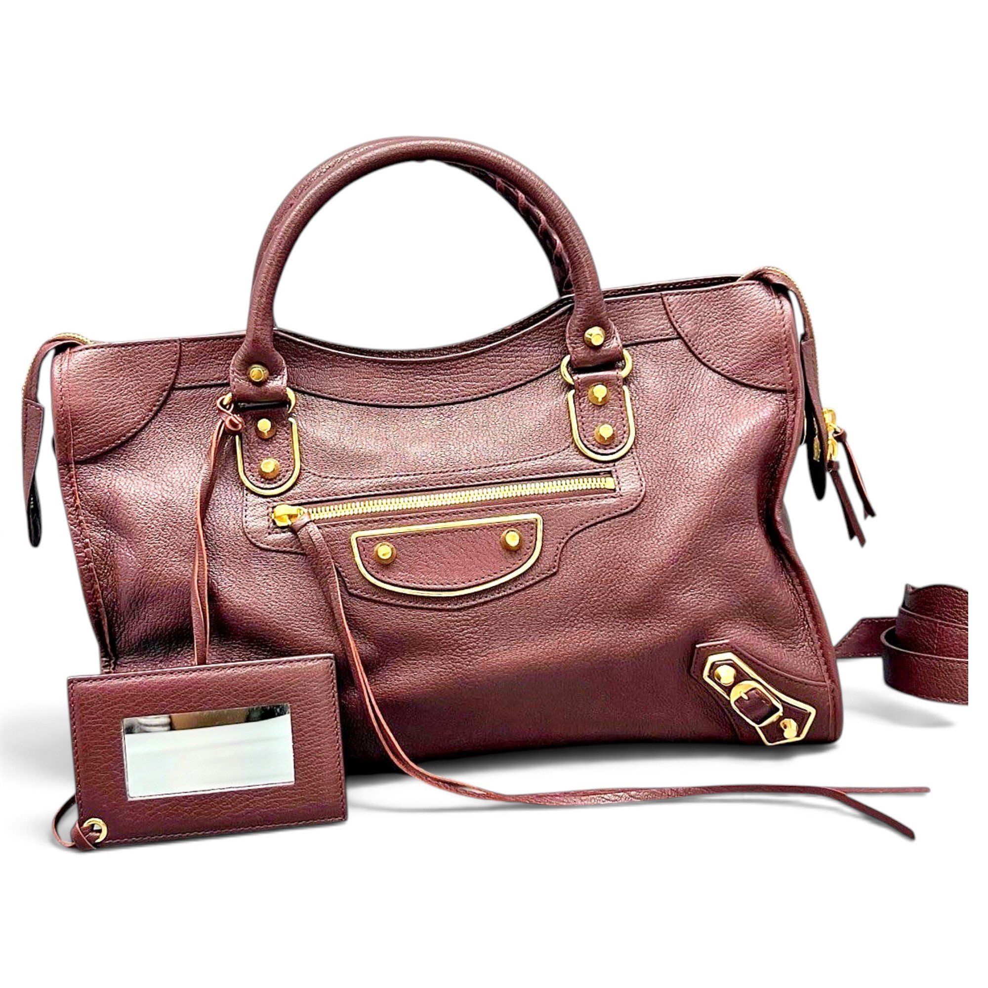 City leather handbag