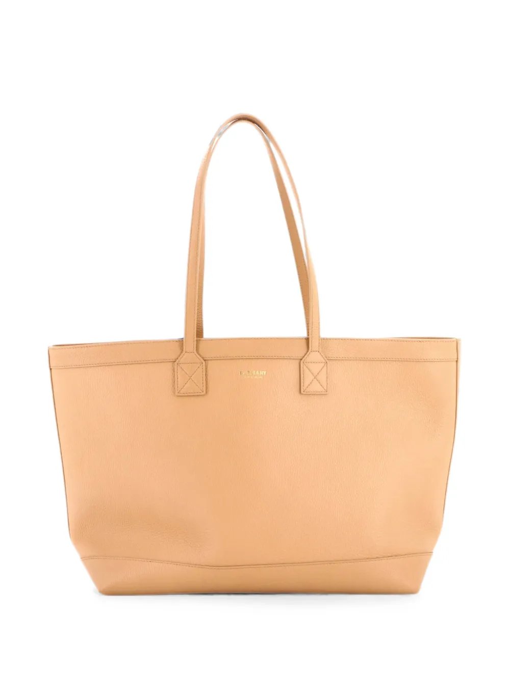 Shopping Leather with Check Canvas Interior Medium tote bag