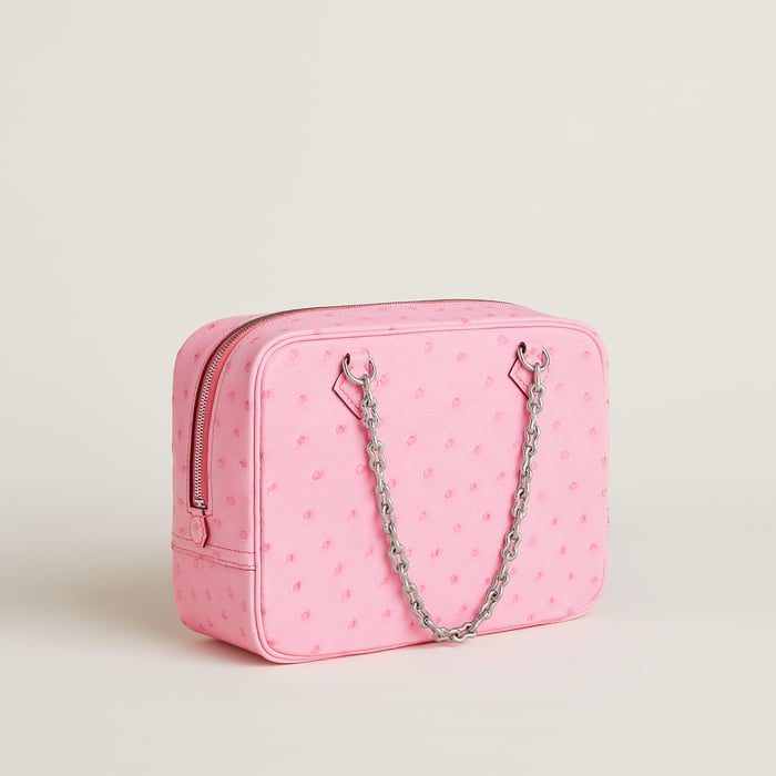 Rose Bubblegum Plume Chaine Mini Bag