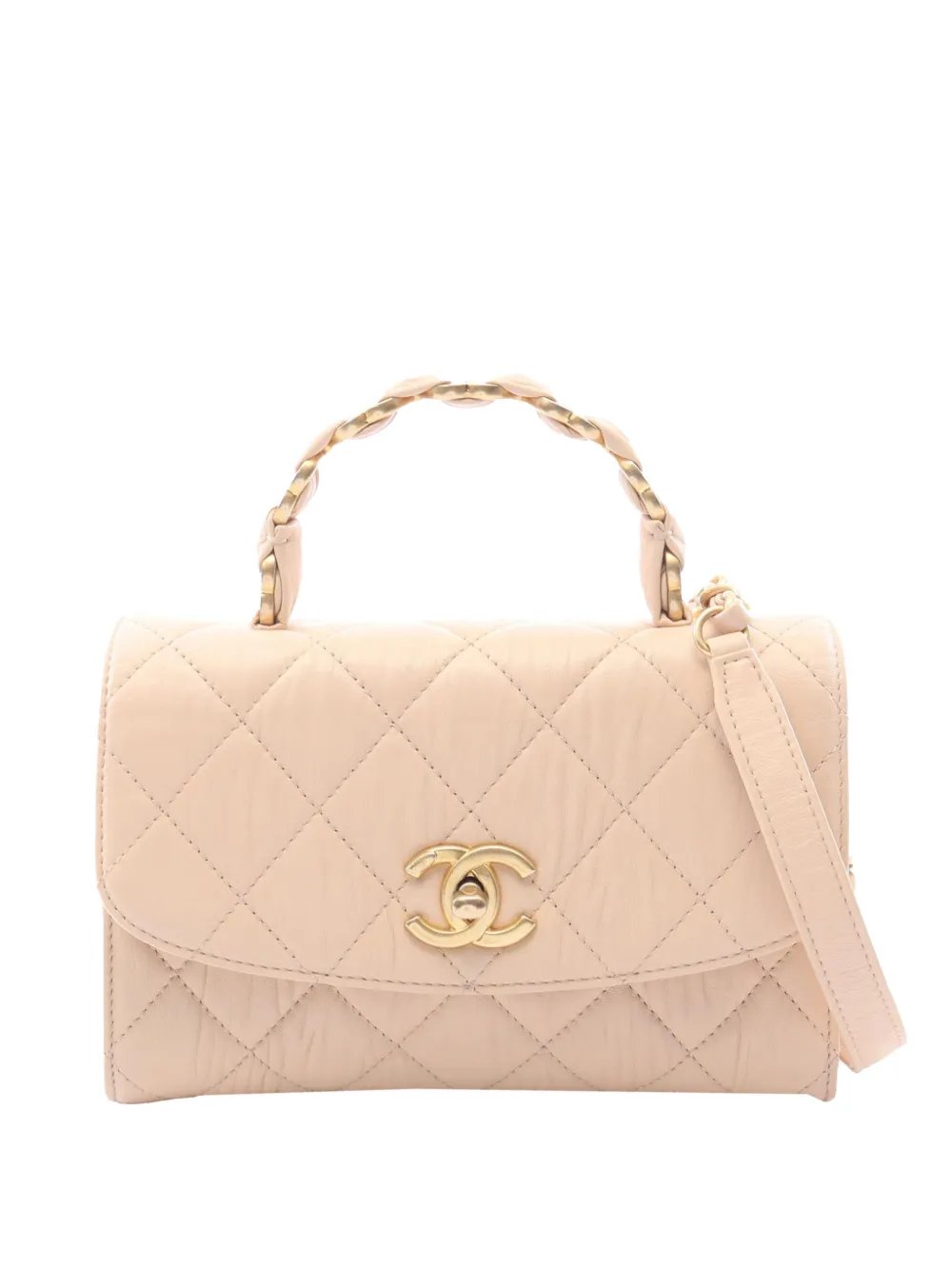 2021-2026 Quilted Lambskin CC Links Top Handle Flap satchel
