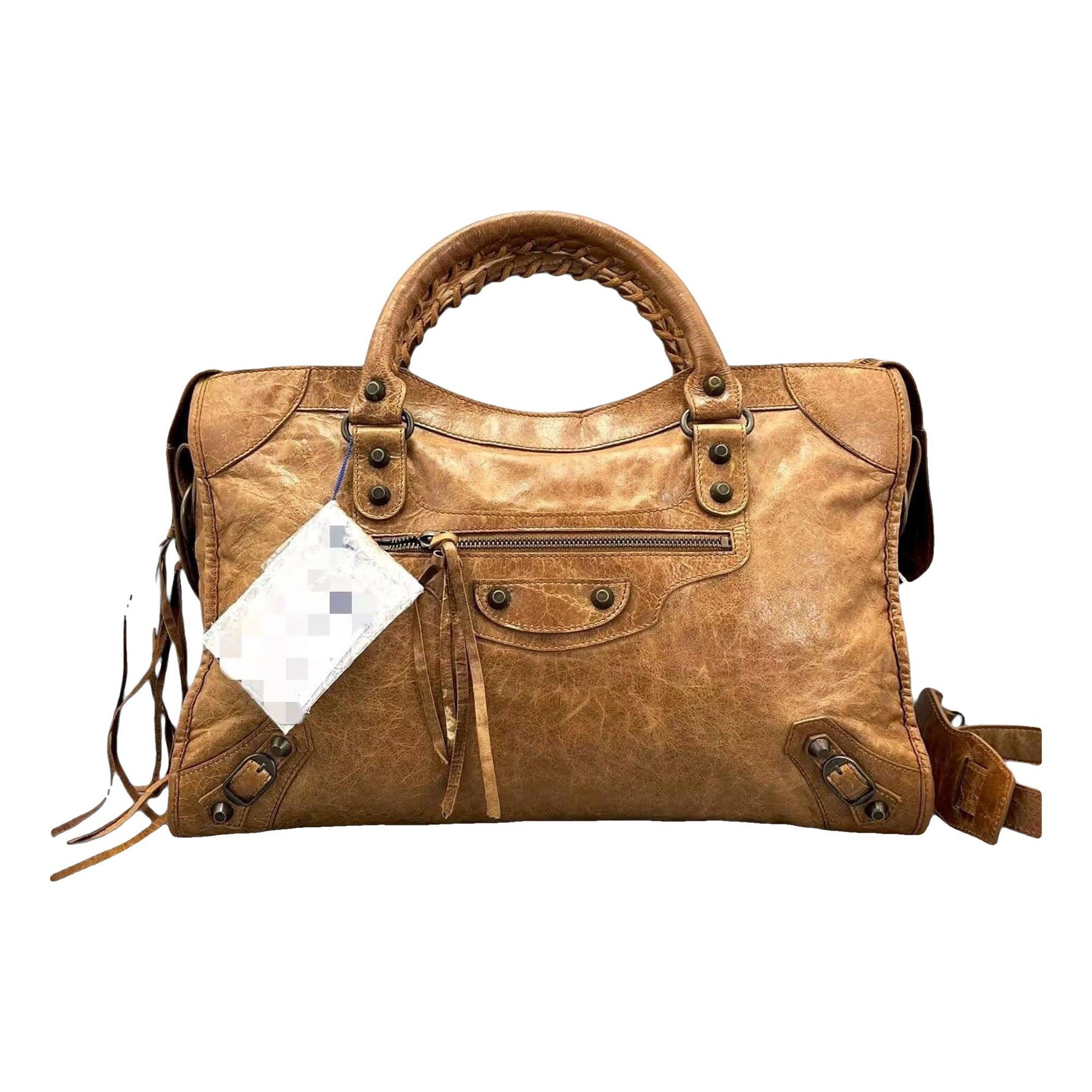 City leather handbag