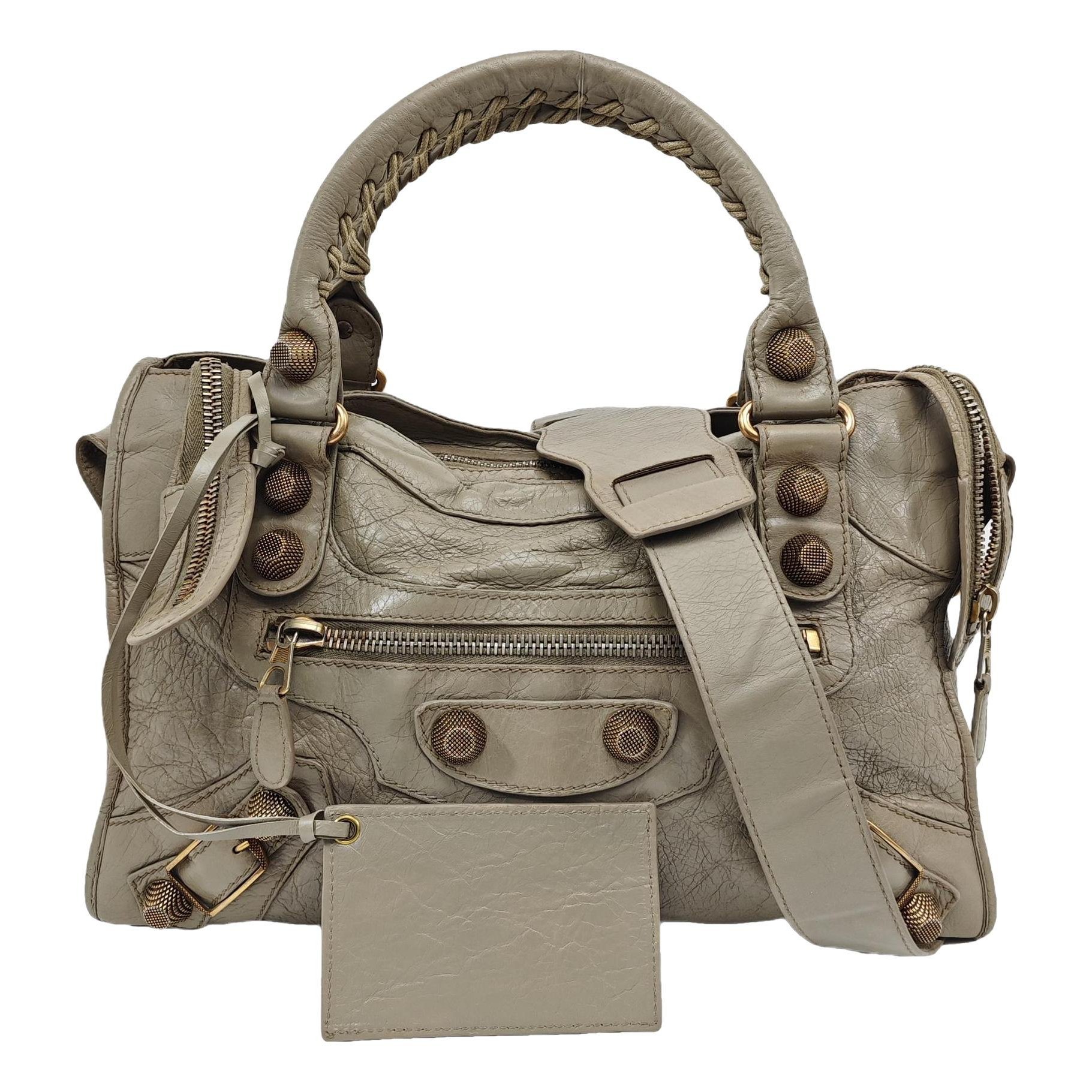 City leather handbag