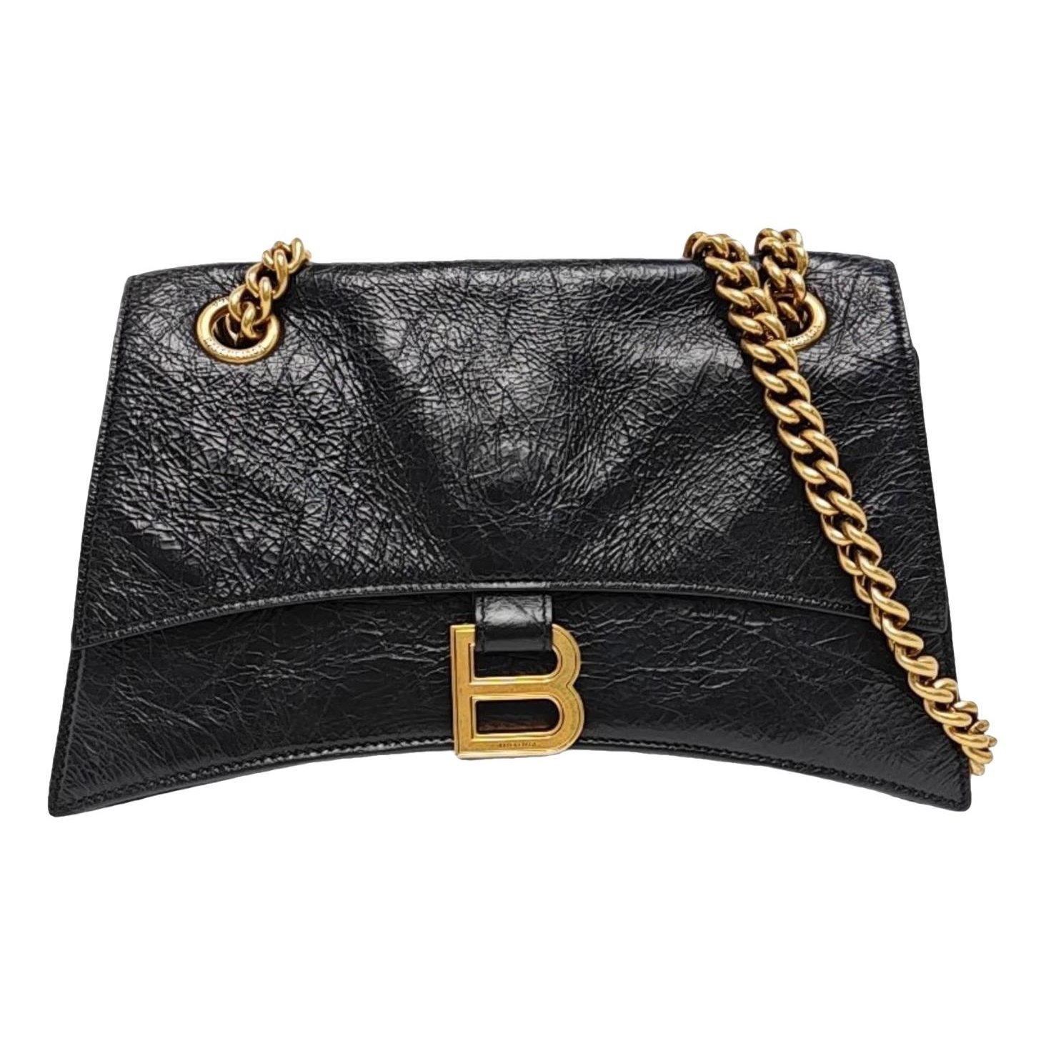 Crush leather handbag