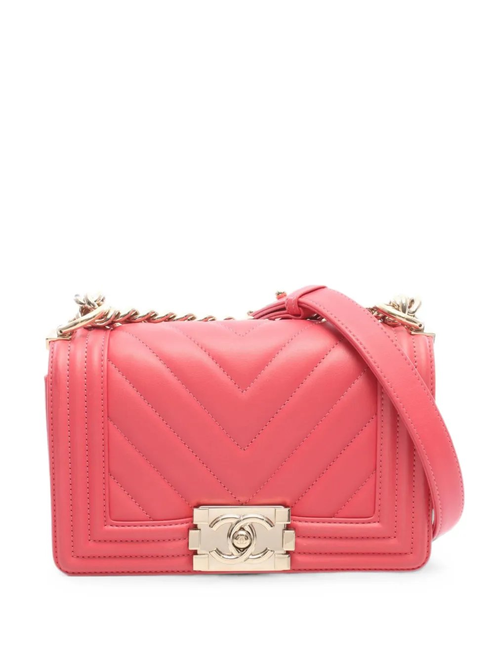 2019 Boy Chanel Chevron V-stitch leather shoulder bag