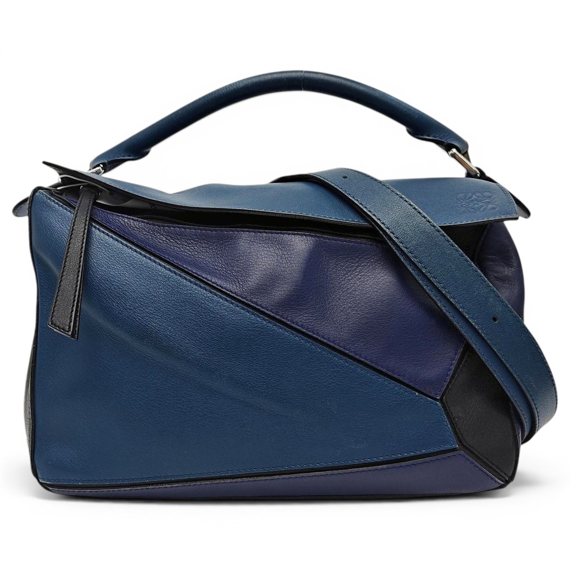 Puzzle leather handbag