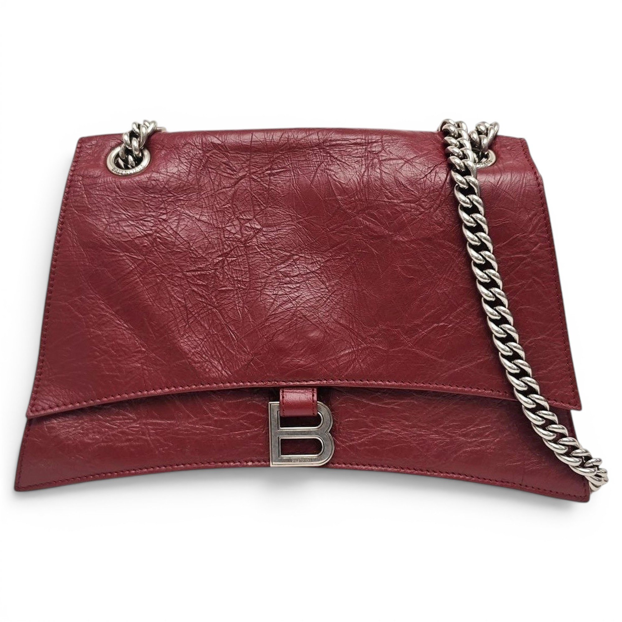 Crush leather handbag